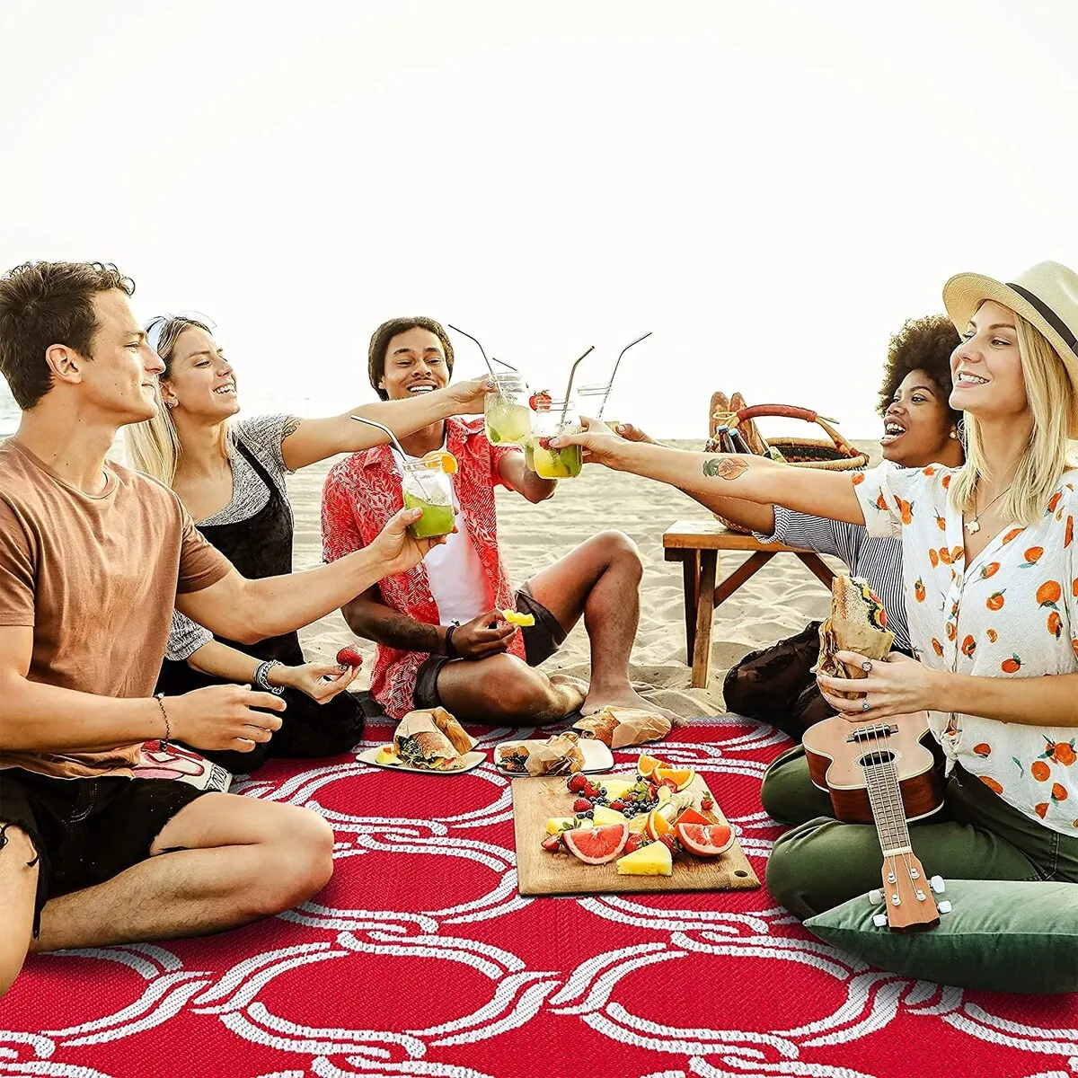 Mykonos Lightweight Reversible Recycled Plastic Outdoor Floor Mat/Rug