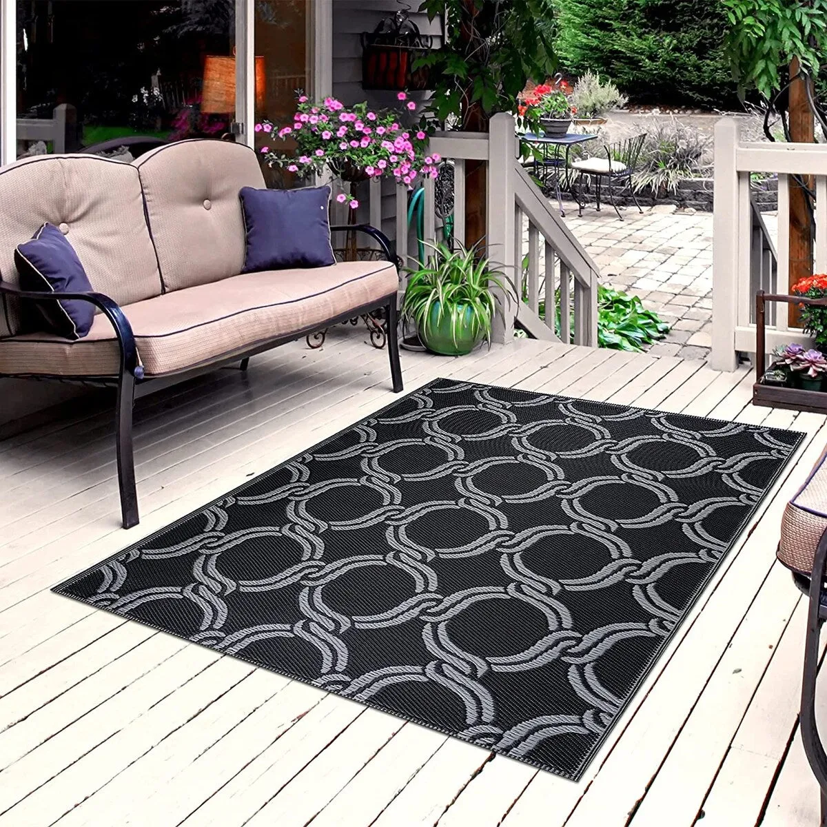 Mykonos Lightweight Reversible Recycled Plastic Outdoor Floor Mat/Rug