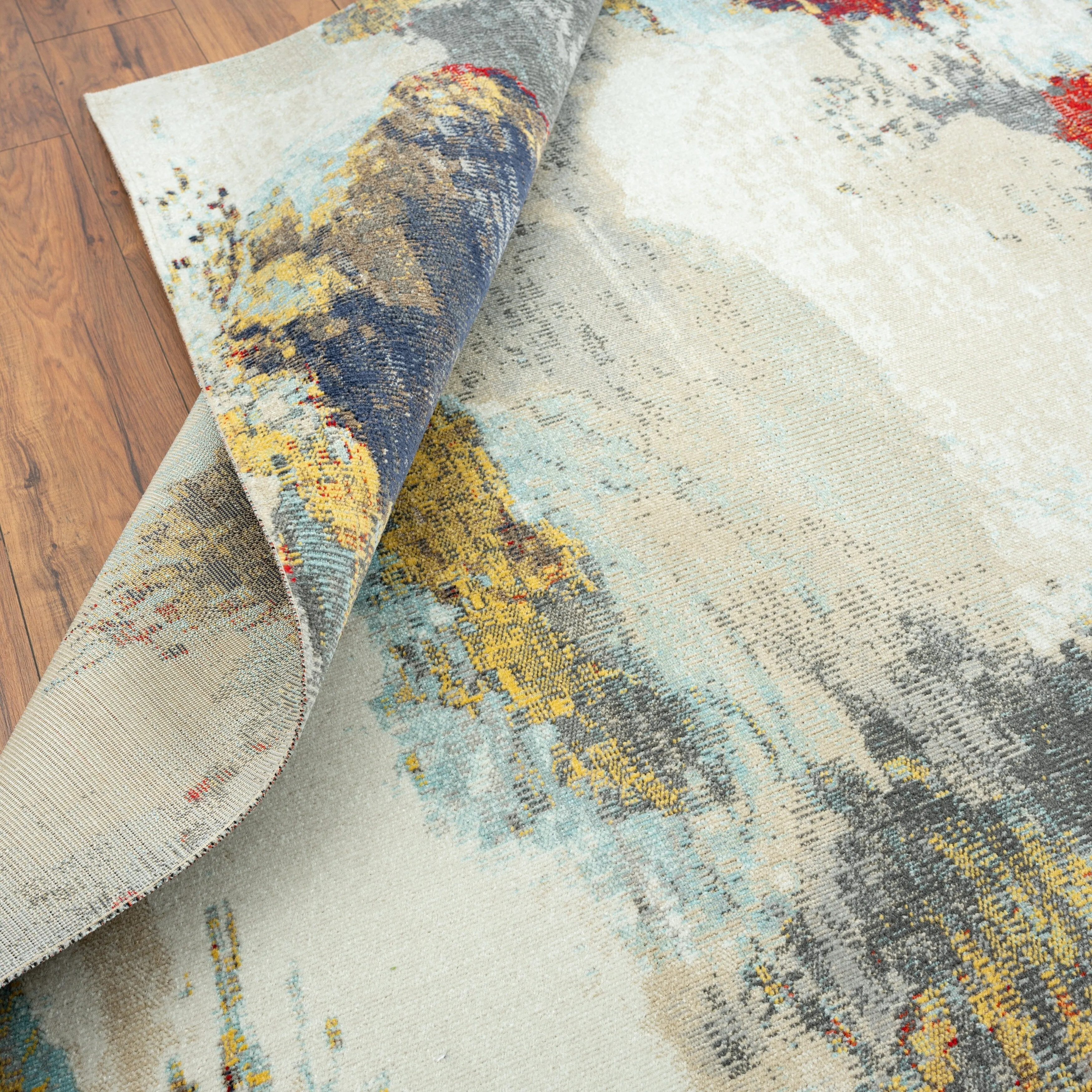N Natori 24-Seven Outdoor/Indoor Multi/Sky Blue/Yellow Area Rug