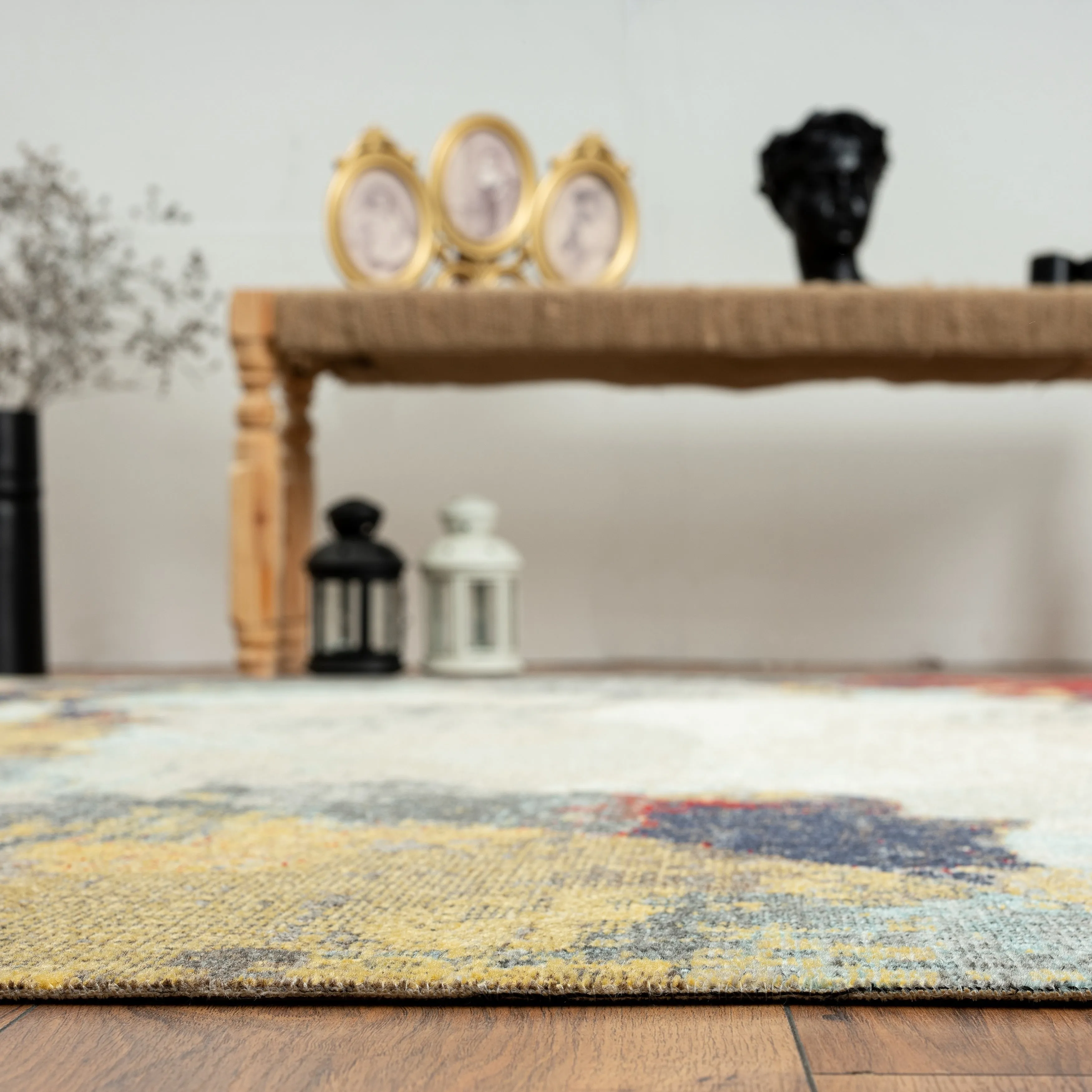 N Natori 24-Seven Outdoor/Indoor Multi/Sky Blue/Yellow Area Rug