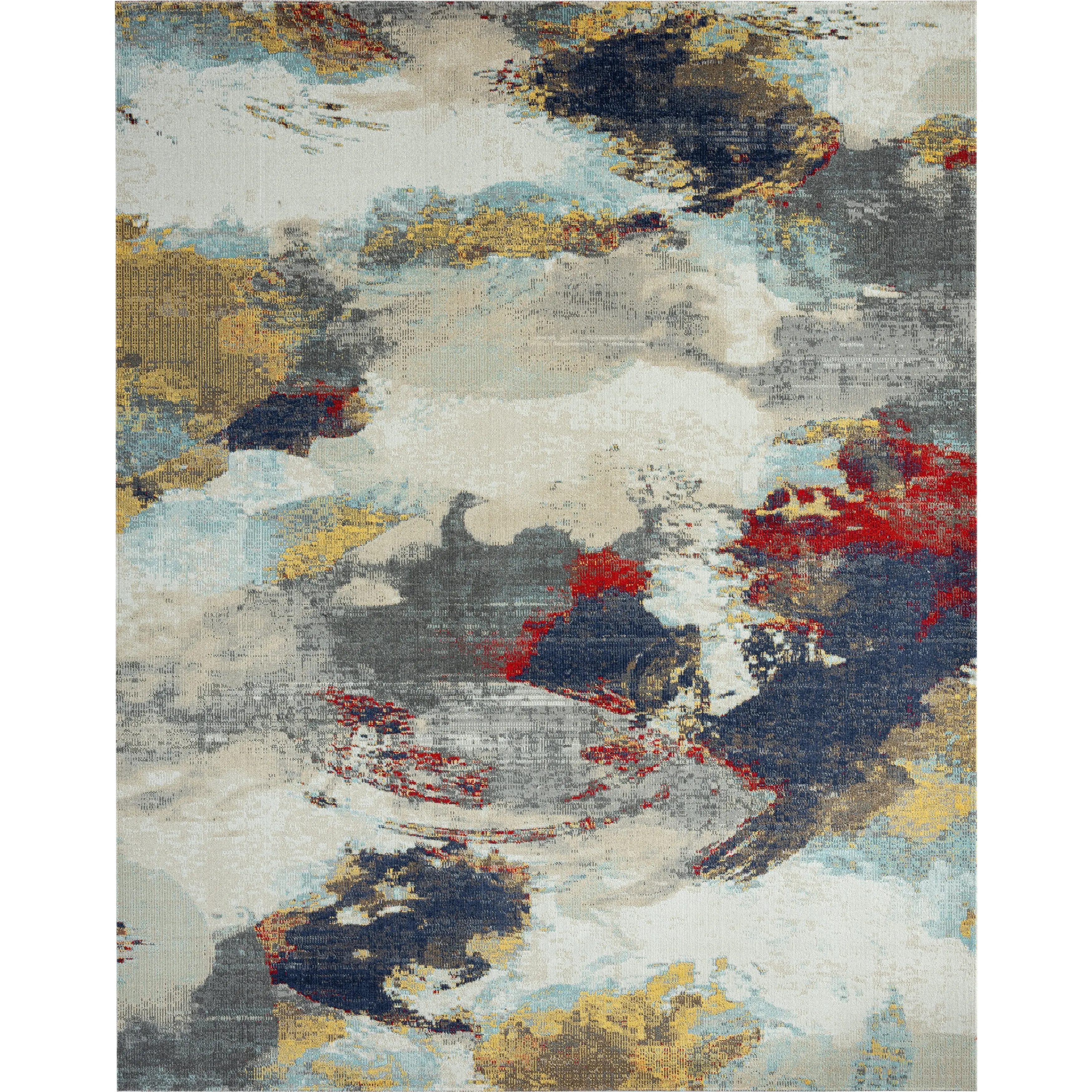 N Natori 24-Seven Outdoor/Indoor Multi/Sky Blue/Yellow Area Rug