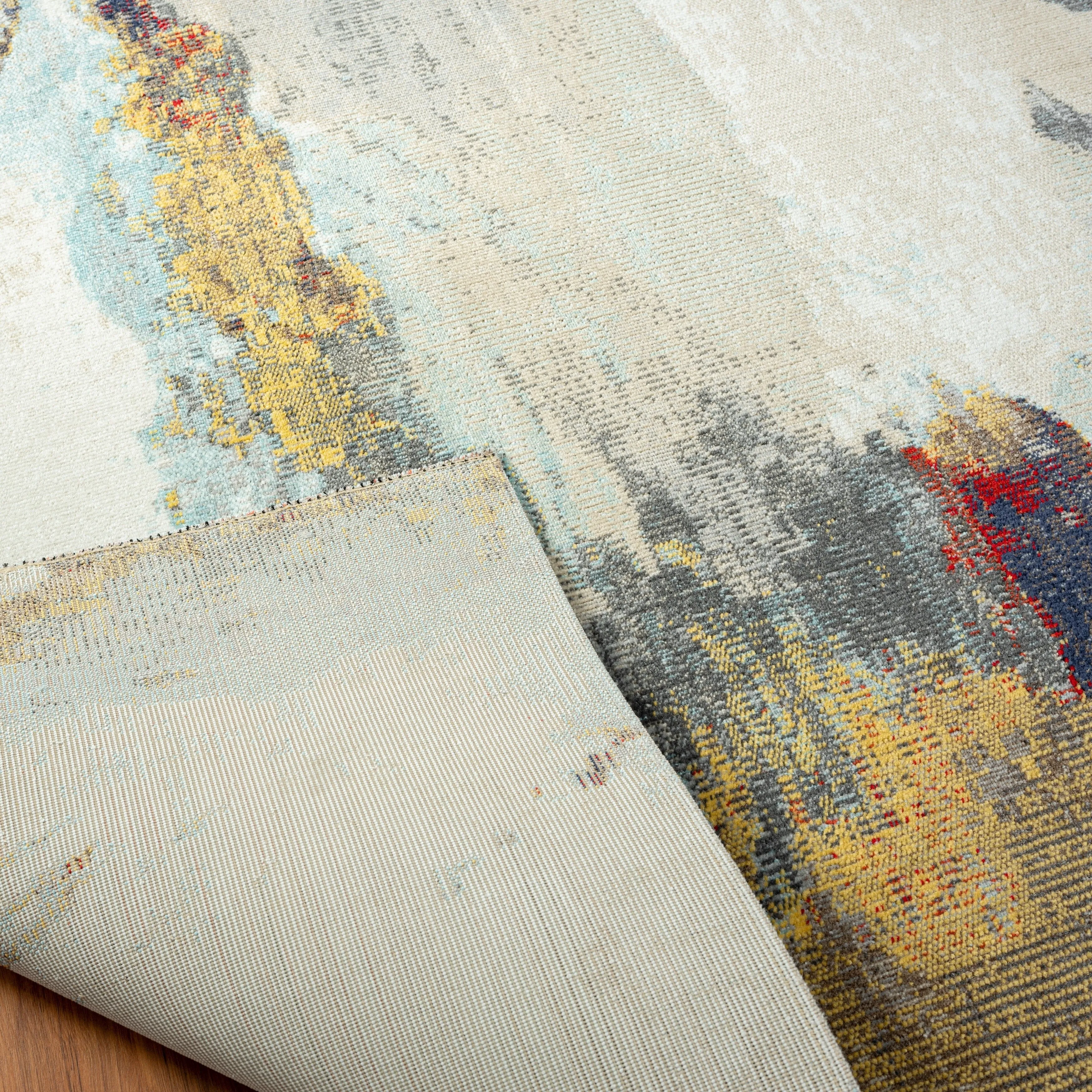 N Natori 24-Seven Outdoor/Indoor Multi/Sky Blue/Yellow Area Rug