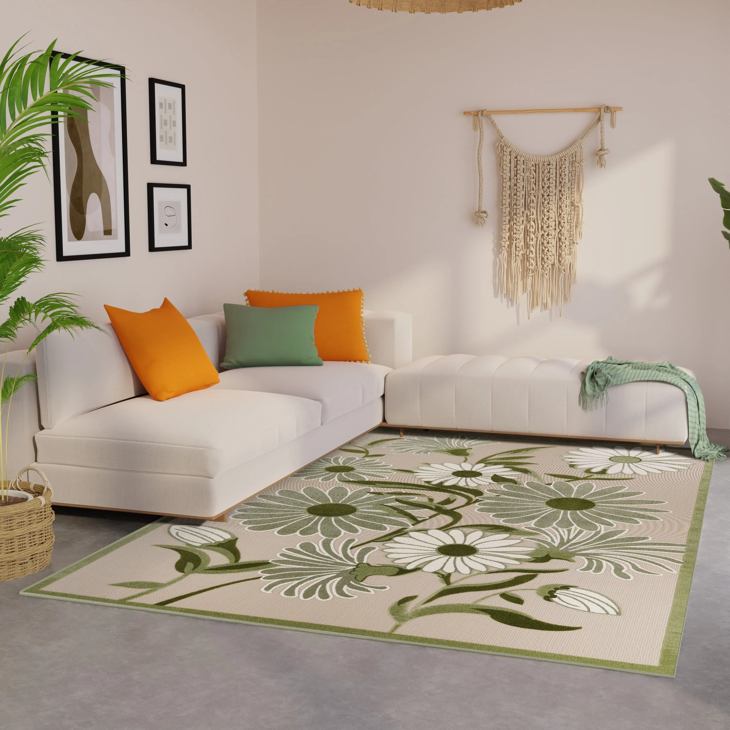 Nourison Alice Indoor/Outdoor Floral Area Rug.