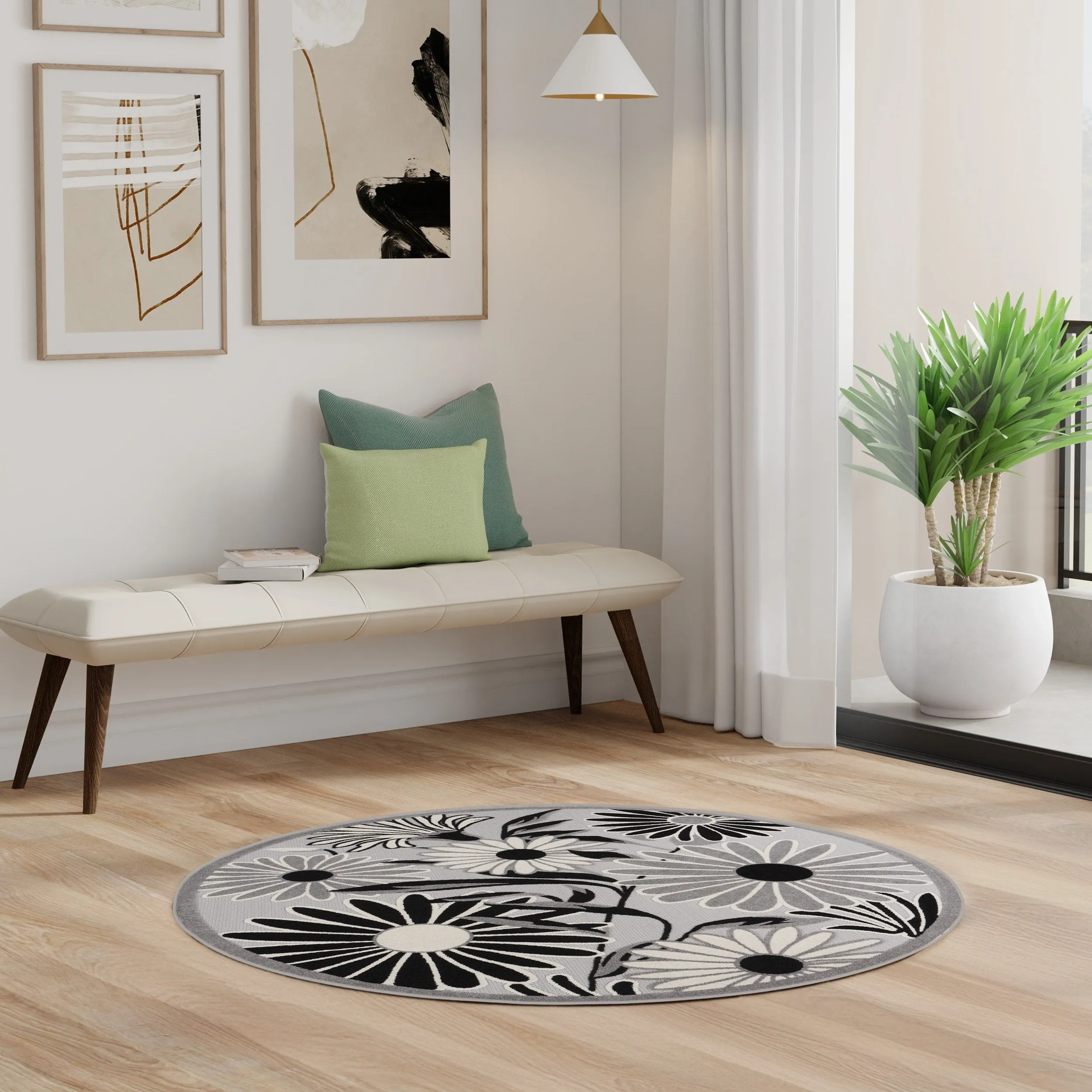 Nourison Alice Indoor/Outdoor Floral Area Rug.
