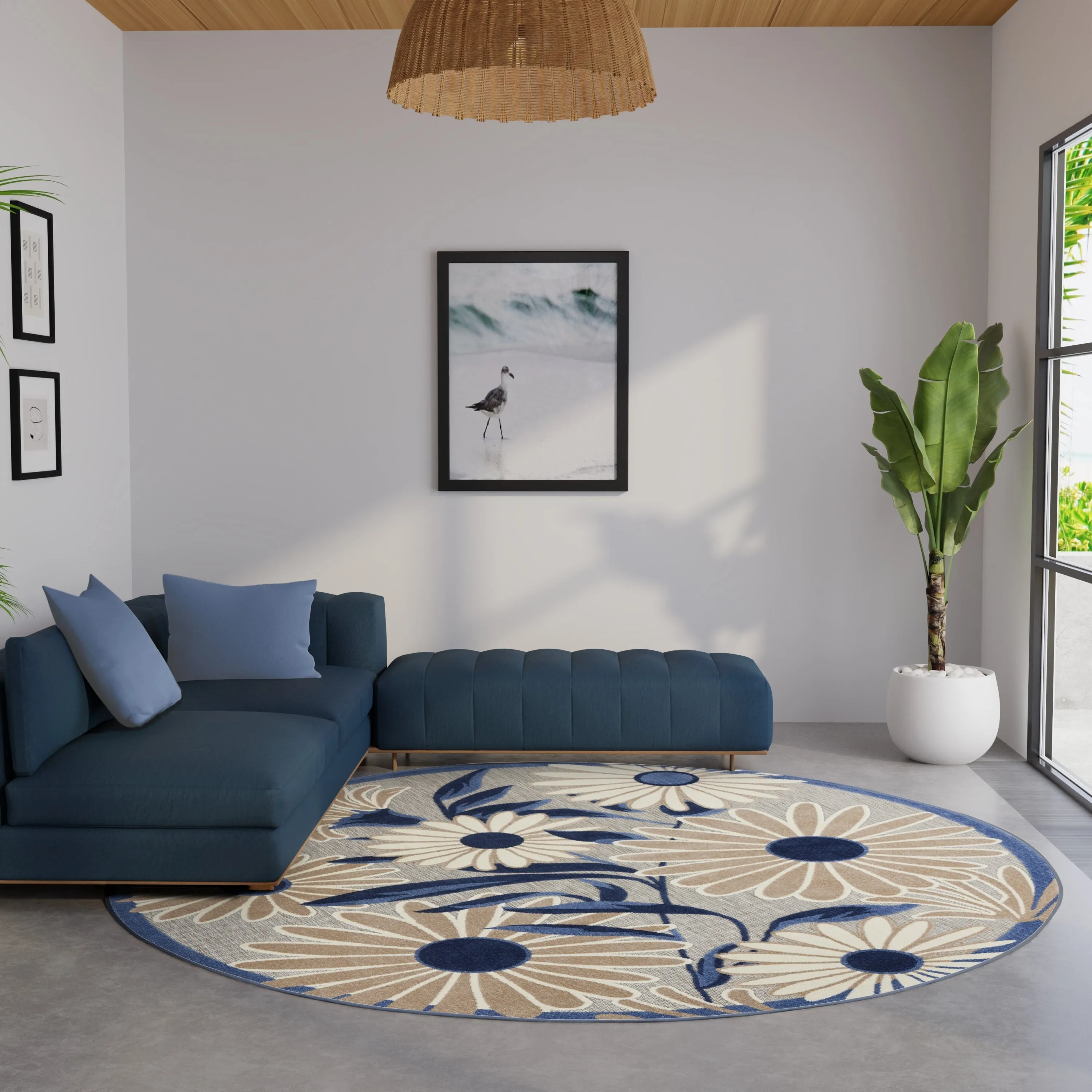 Nourison Alice Indoor/Outdoor Floral Area Rug.