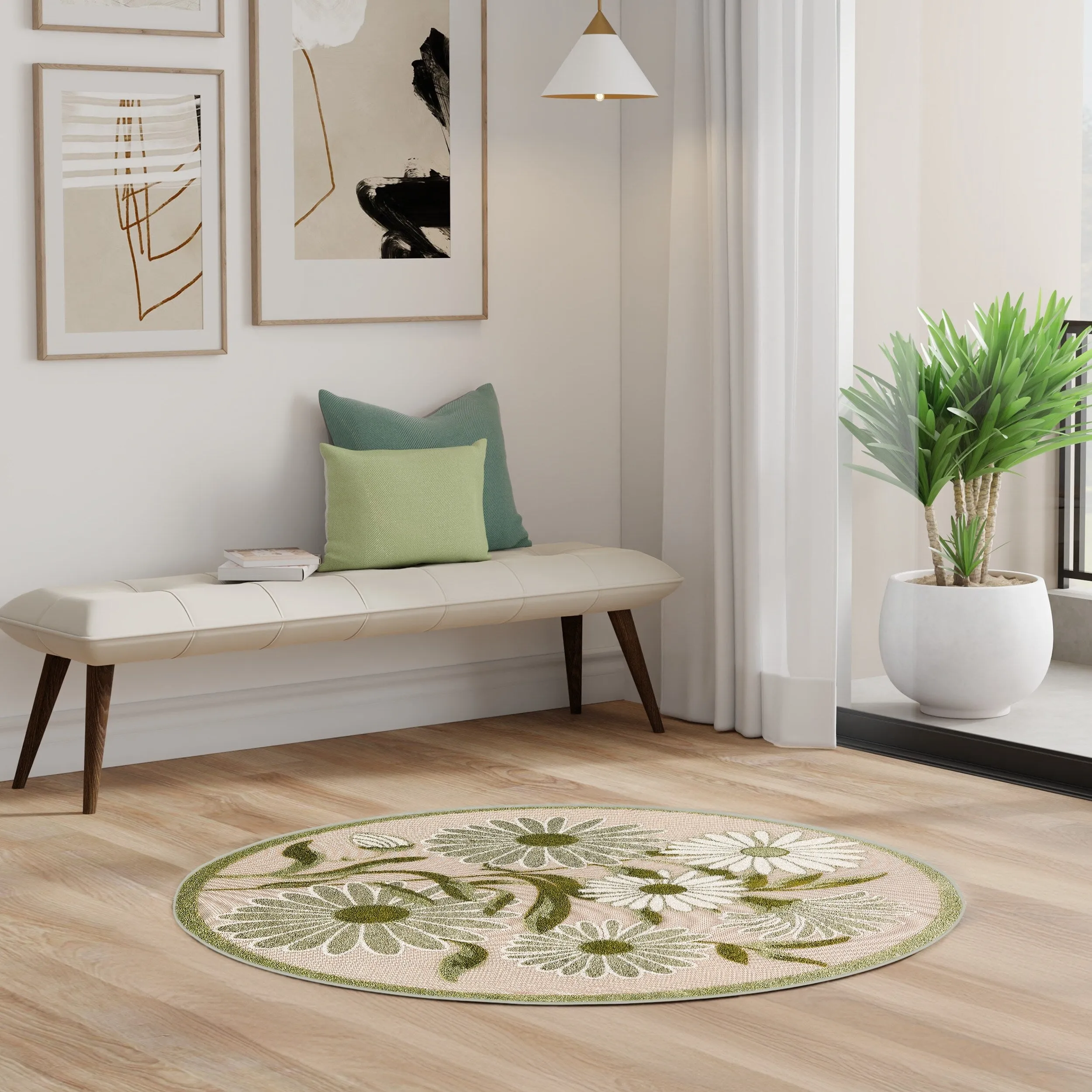 Nourison Alice Indoor/Outdoor Floral Area Rug.