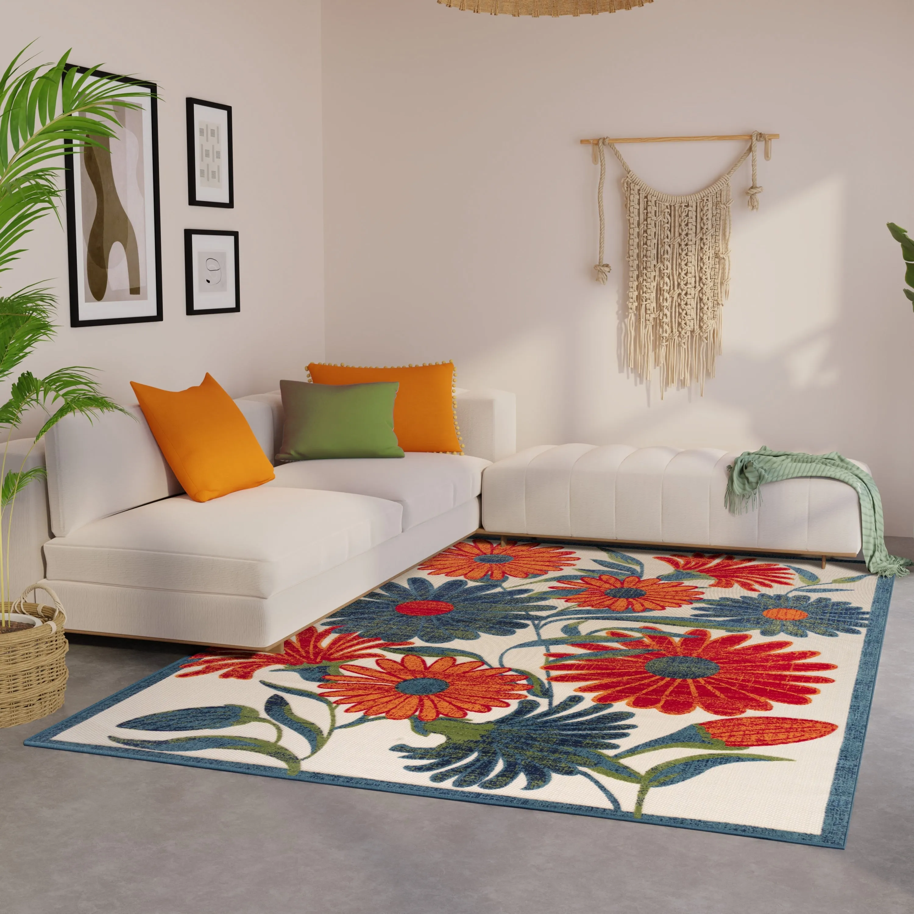 Nourison Alice Indoor/Outdoor Floral Area Rug.
