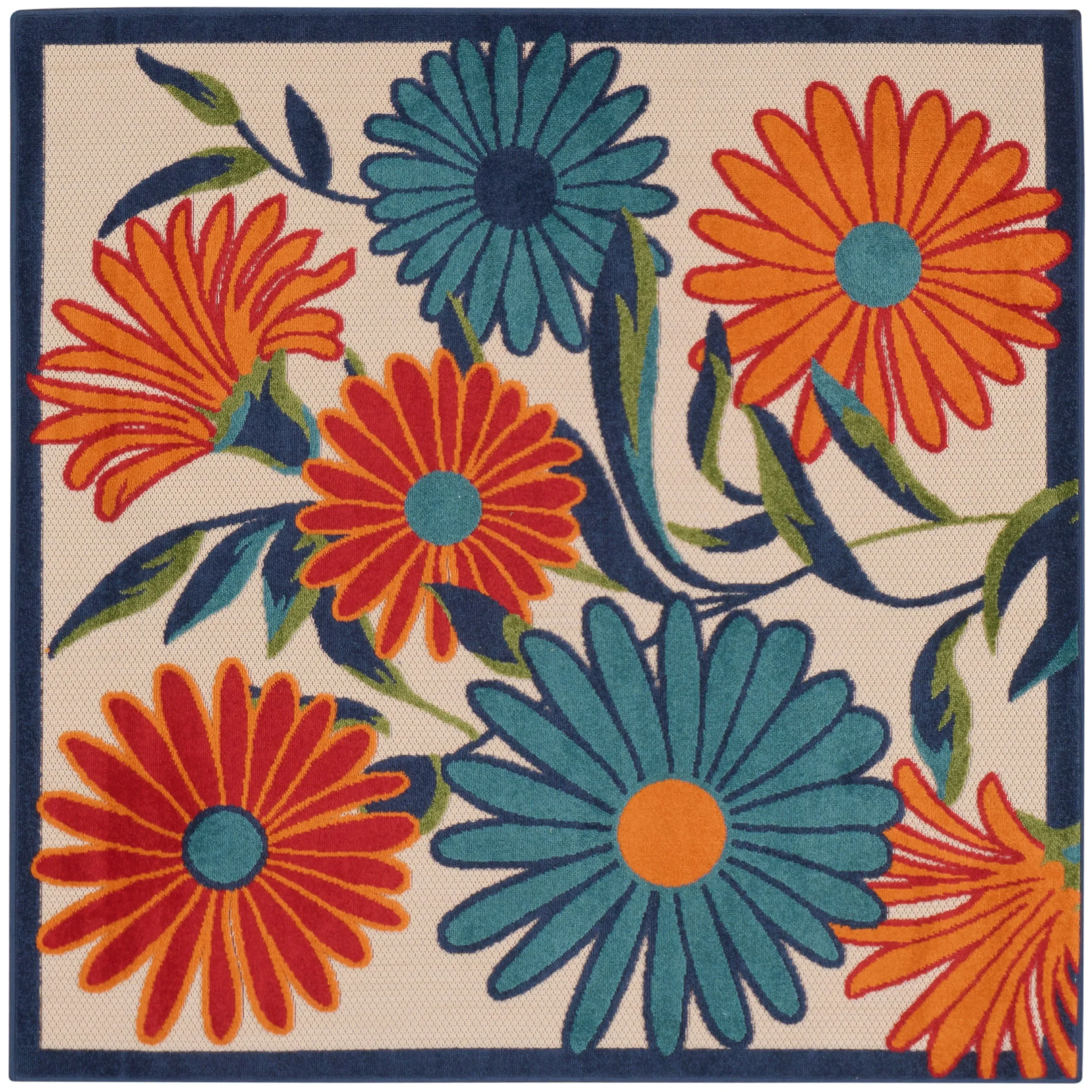Nourison Alice Indoor/Outdoor Floral Area Rug.