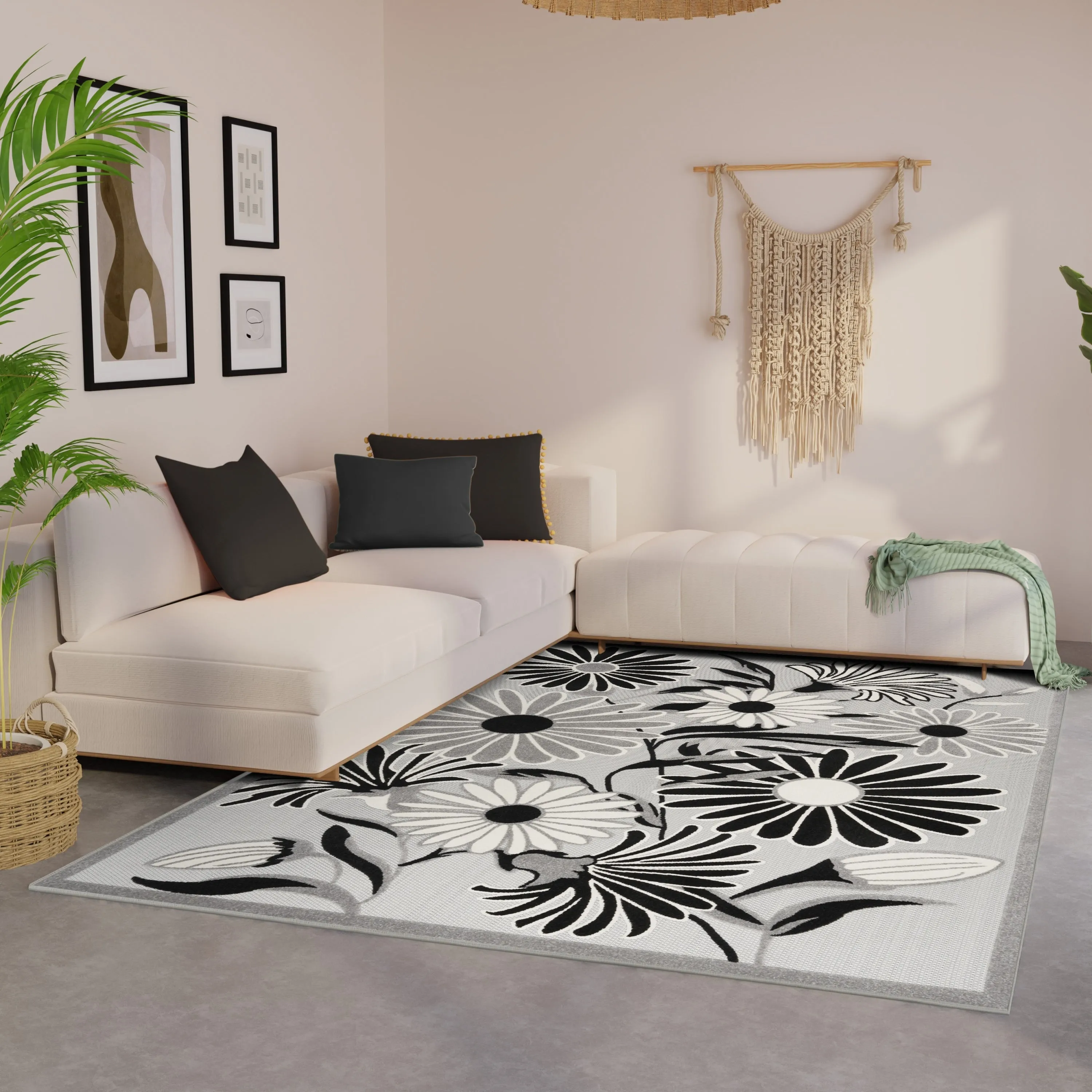 Nourison Alice Indoor/Outdoor Floral Area Rug.