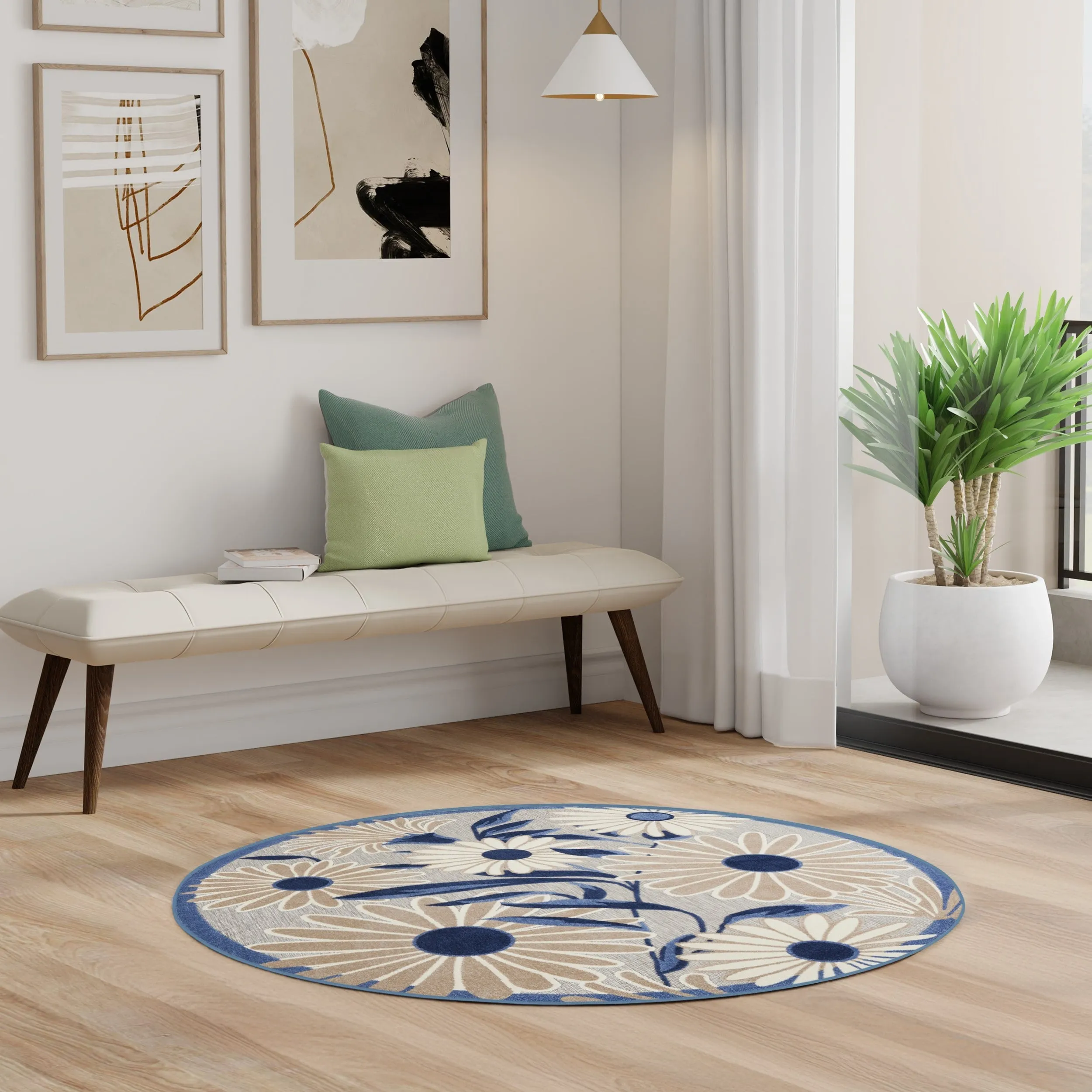 Nourison Alice Indoor/Outdoor Floral Area Rug.