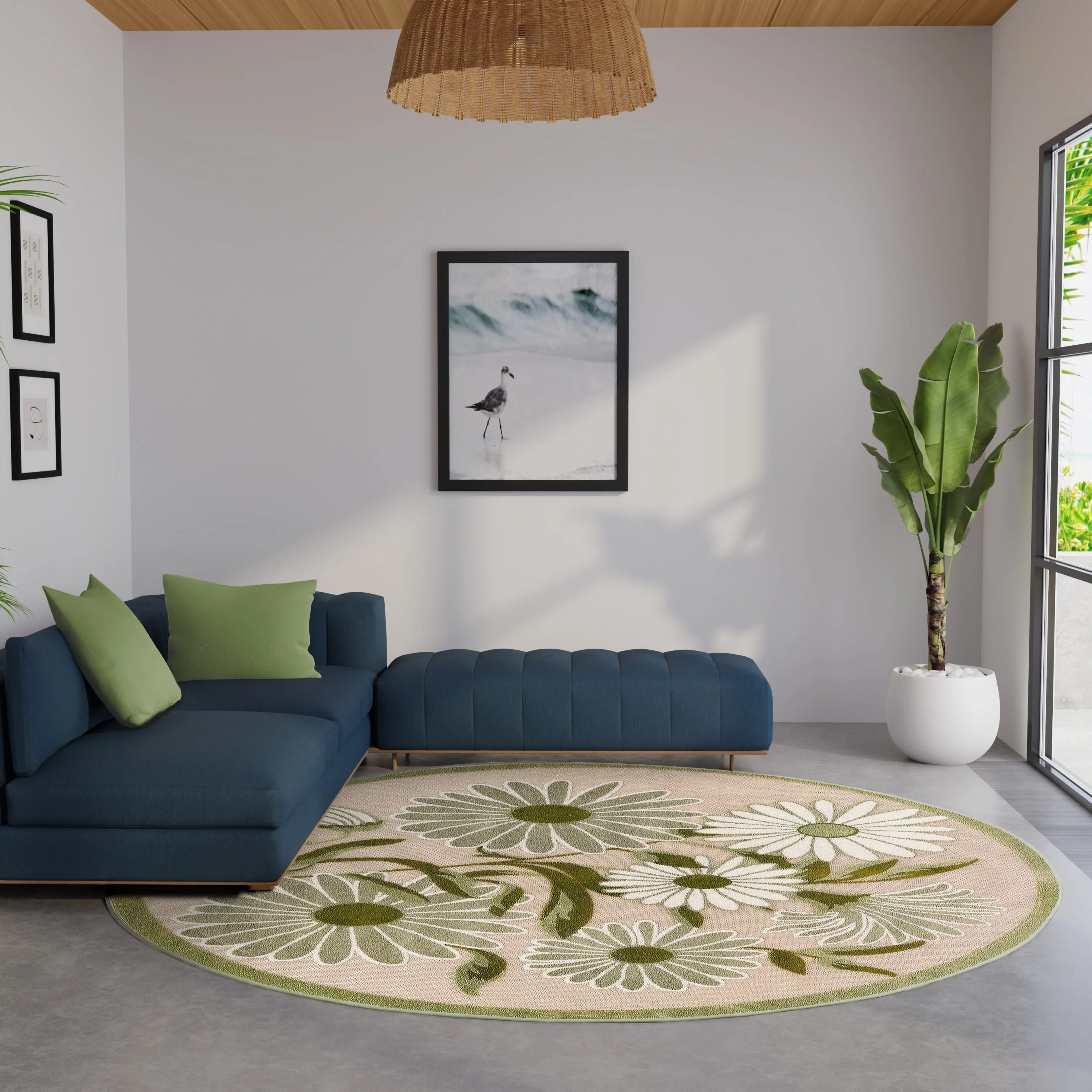 Nourison Alice Indoor/Outdoor Floral Area Rug.