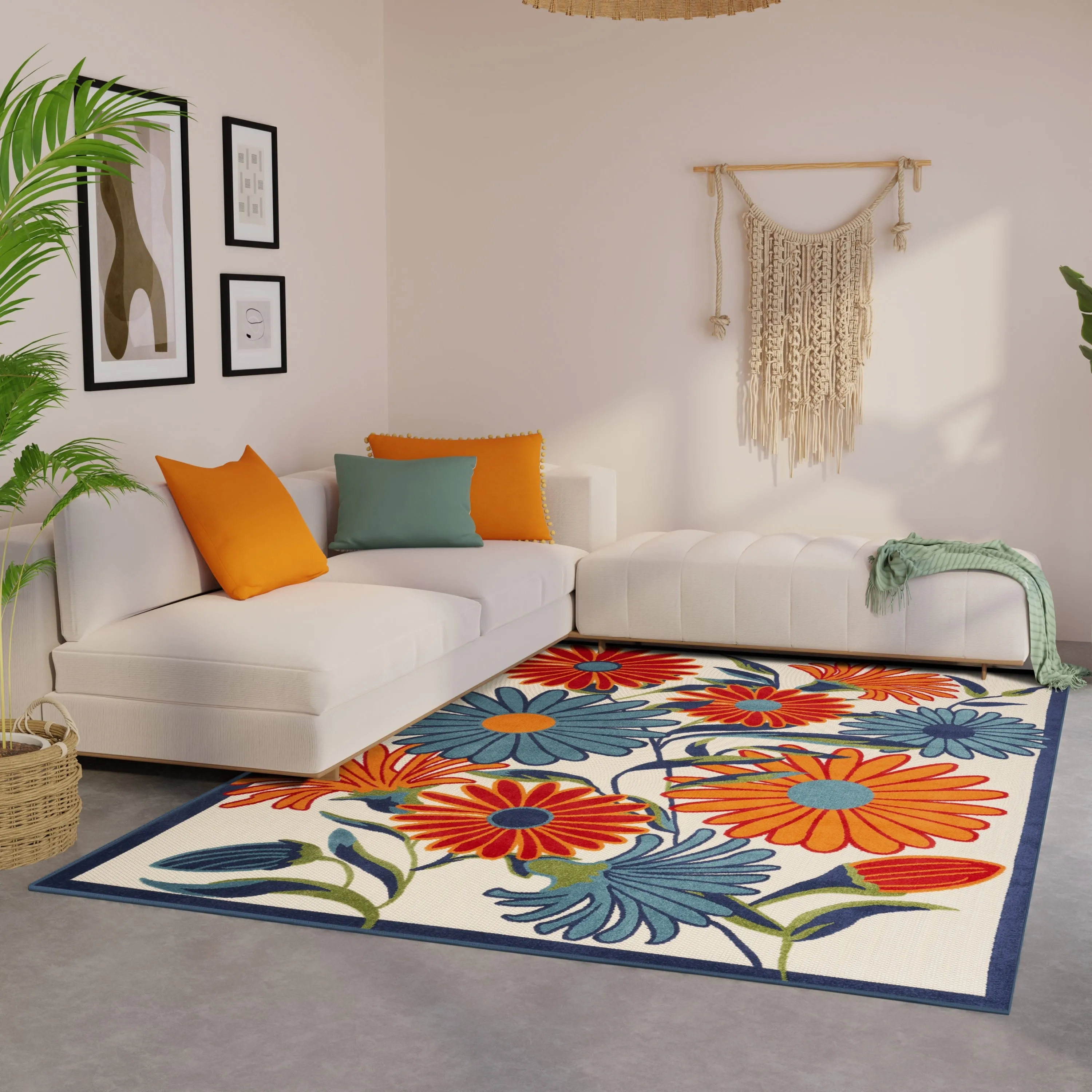 Nourison Alice Indoor/Outdoor Floral Area Rug.