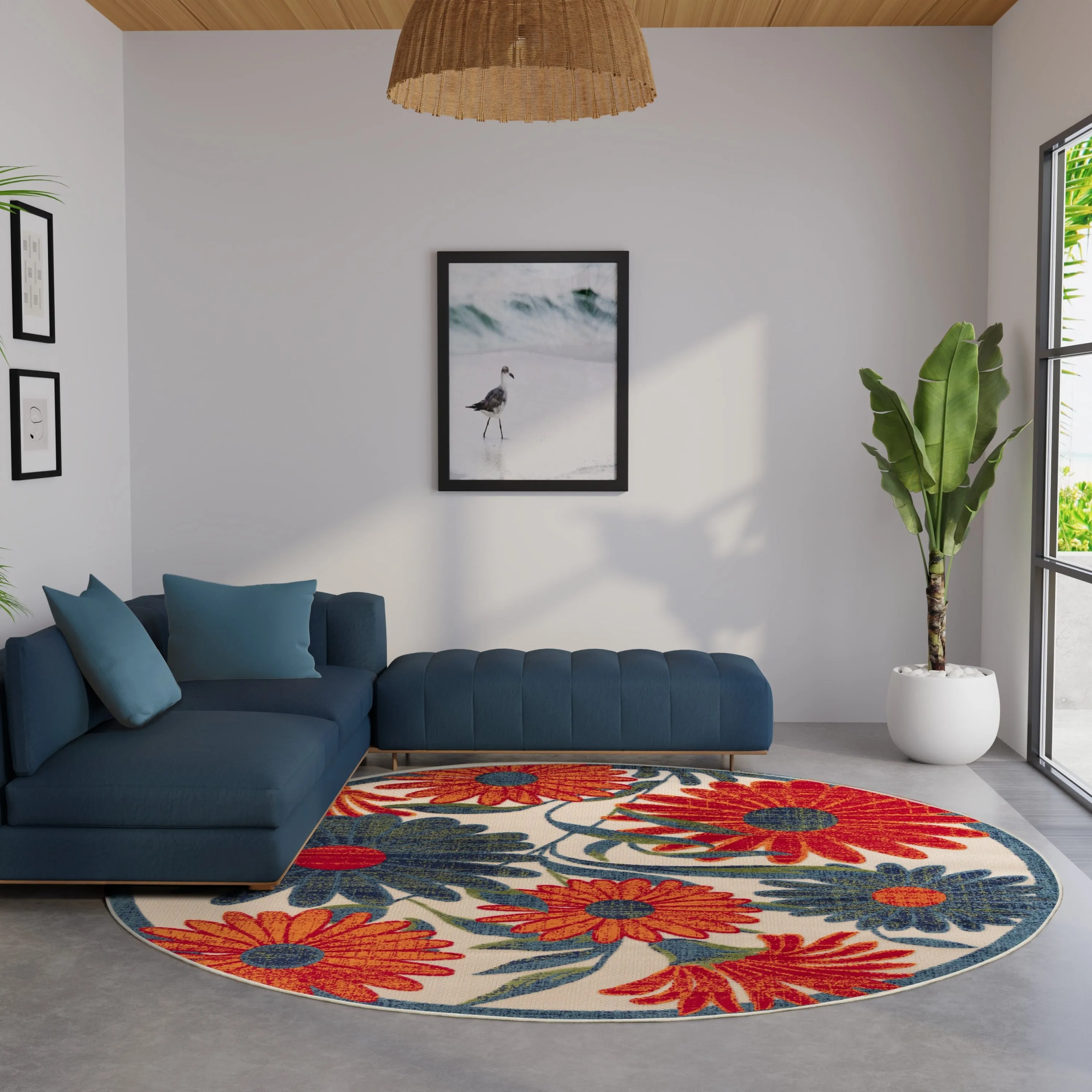 Nourison Alice Indoor/Outdoor Floral Area Rug.