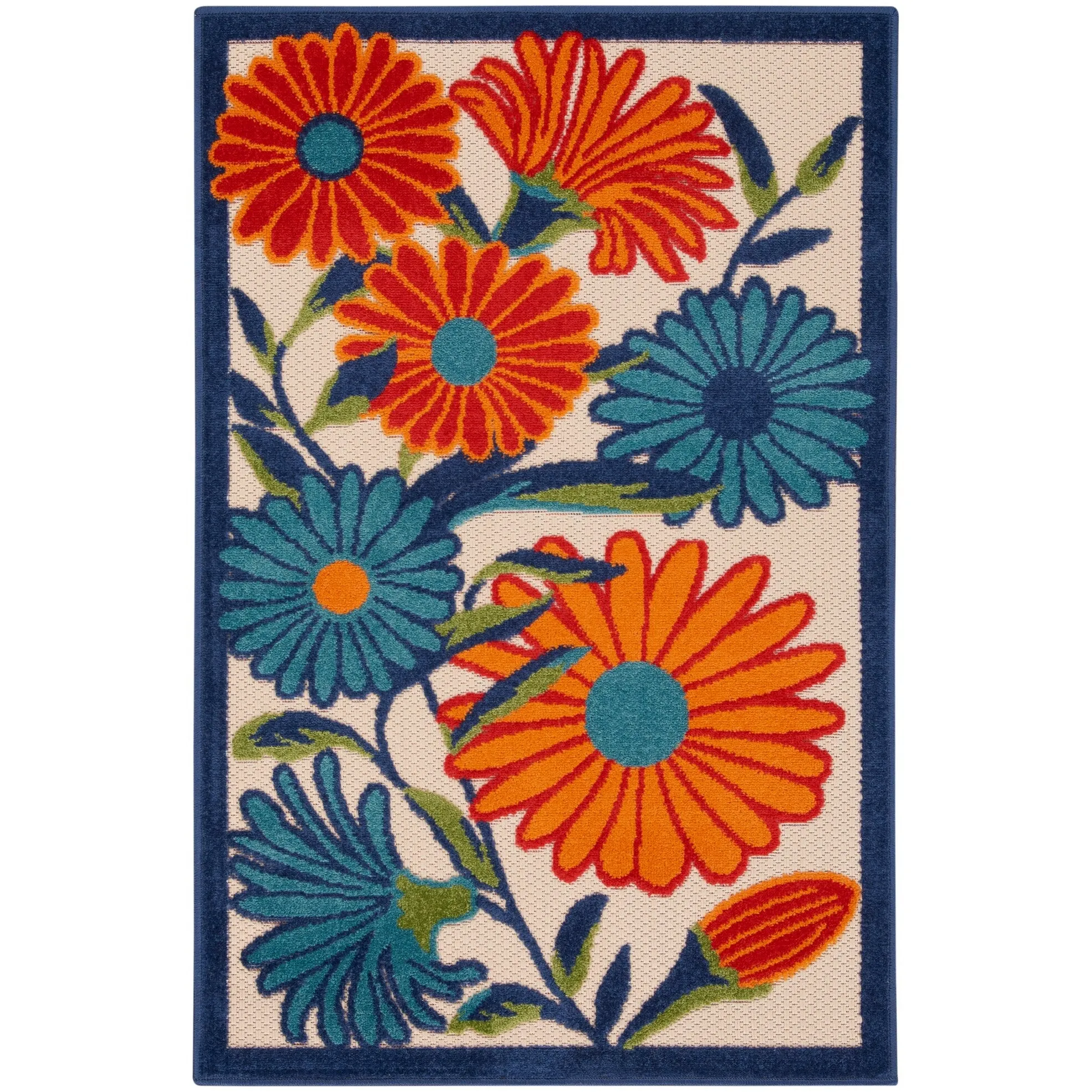 Nourison Alice Indoor/Outdoor Floral Area Rug.