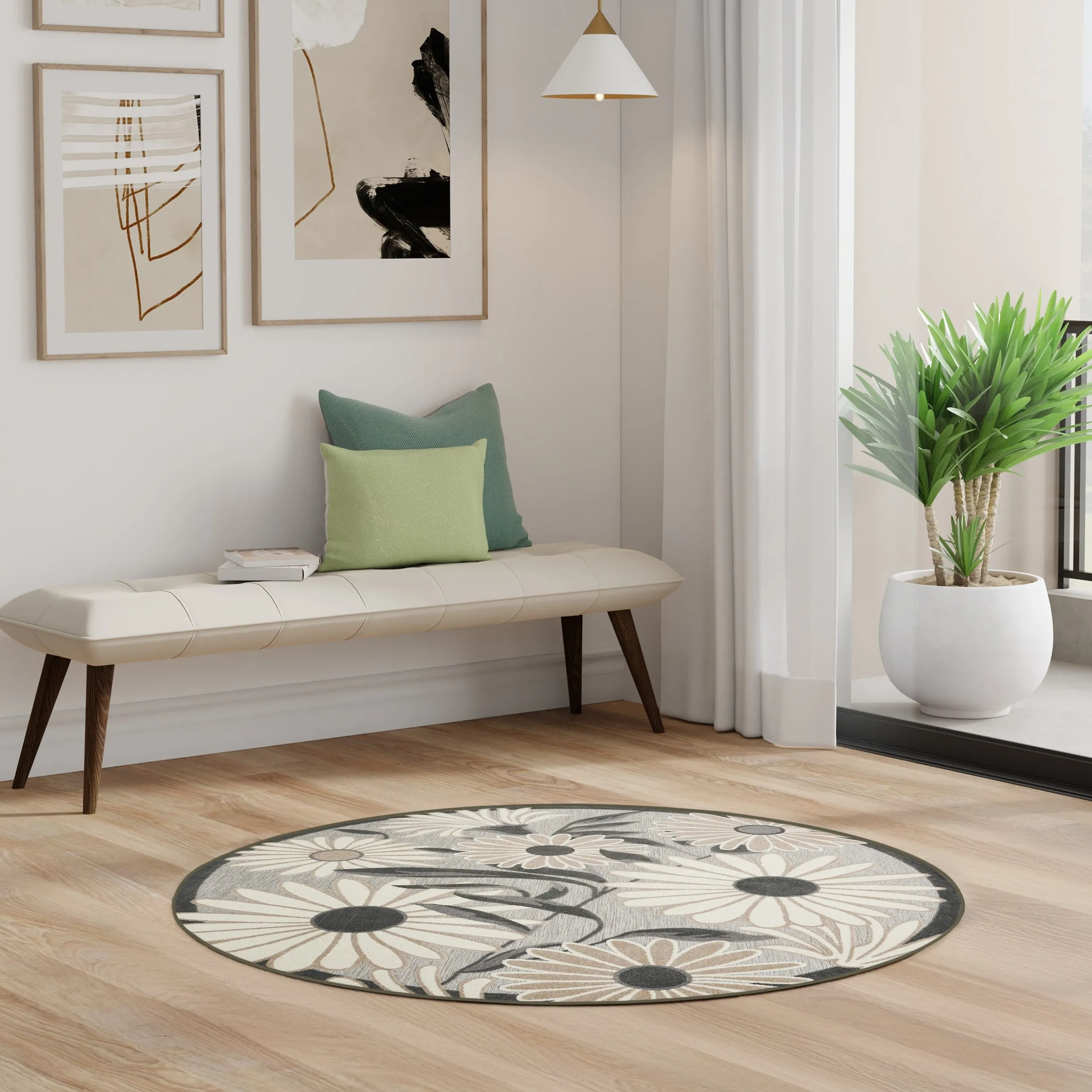 Nourison Alice Indoor/Outdoor Floral Area Rug.