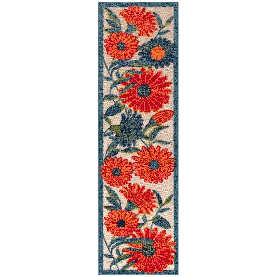 Nourison Alice Indoor/Outdoor Floral Area Rug.