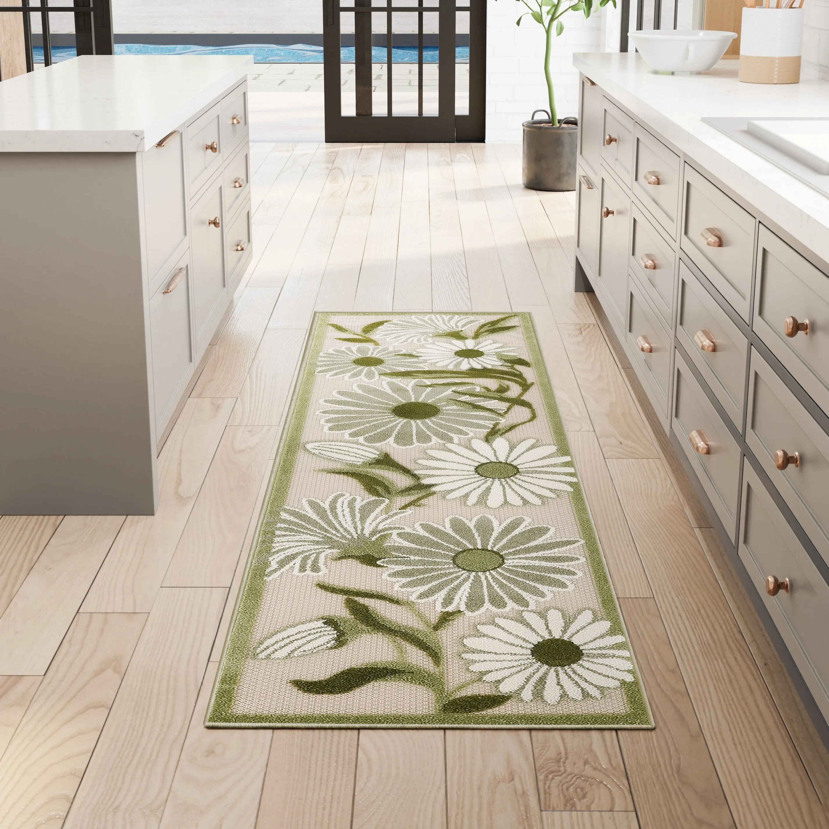 Nourison Alice Indoor/Outdoor Floral Area Rug.
