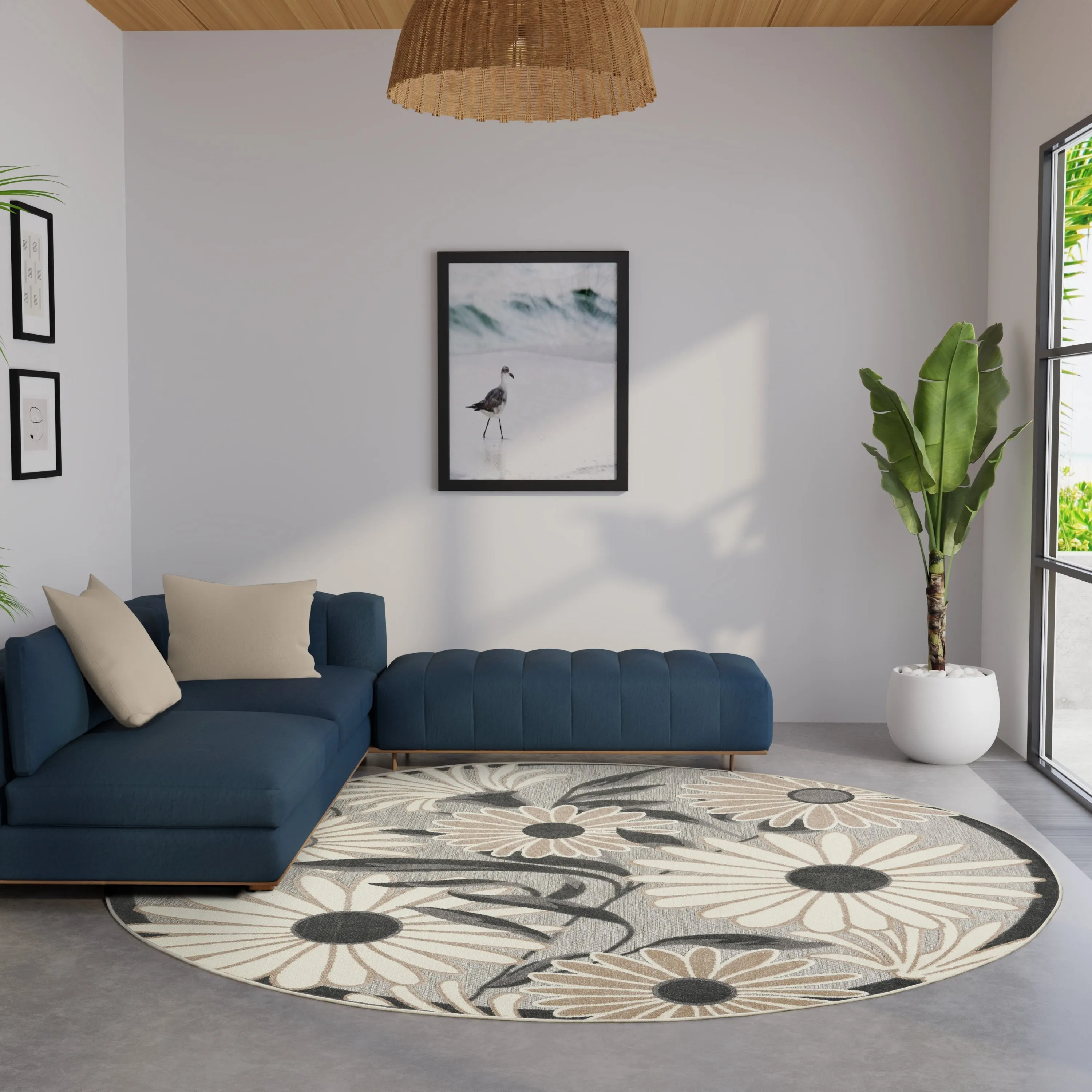 Nourison Alice Indoor/Outdoor Floral Area Rug.