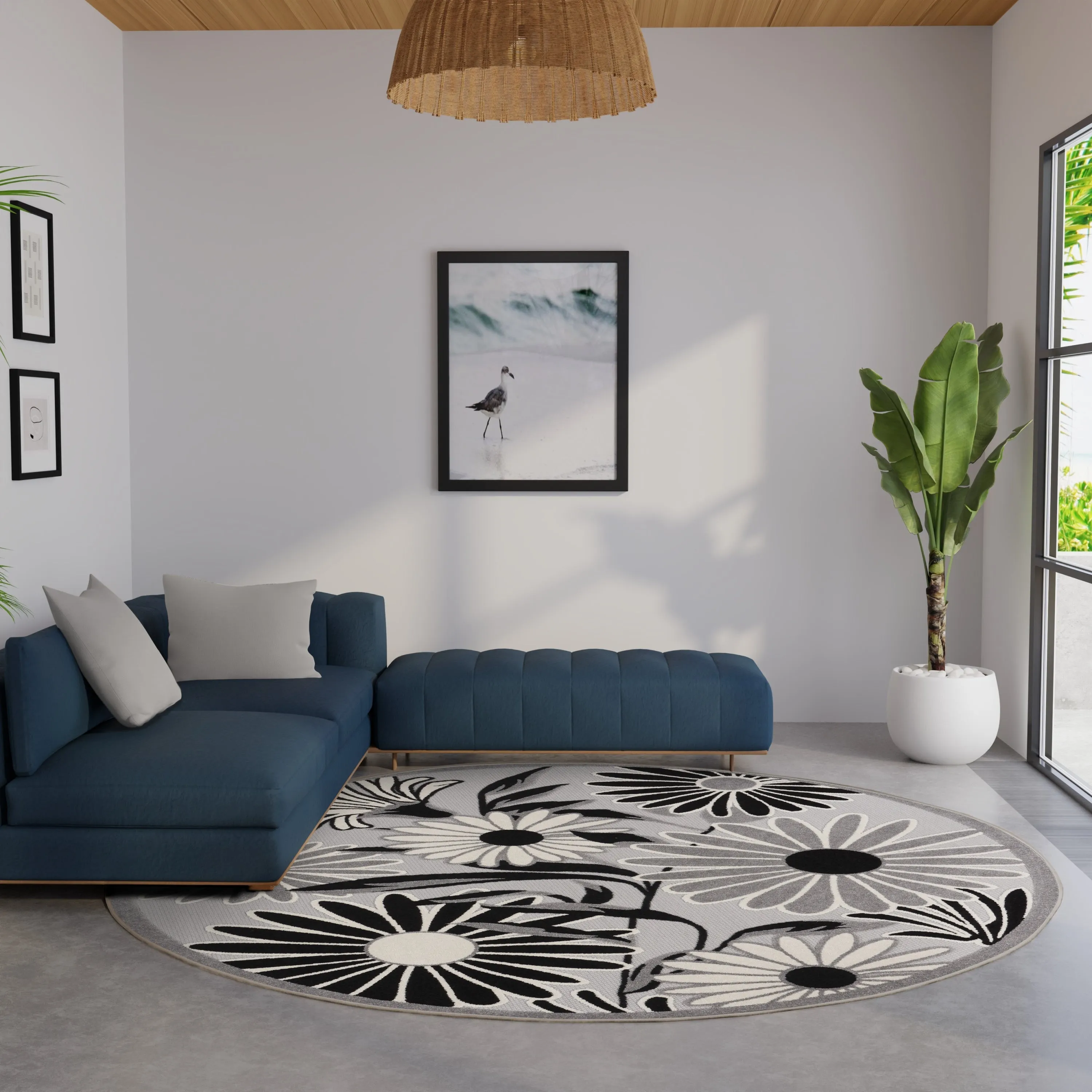 Nourison Alice Indoor/Outdoor Floral Area Rug.