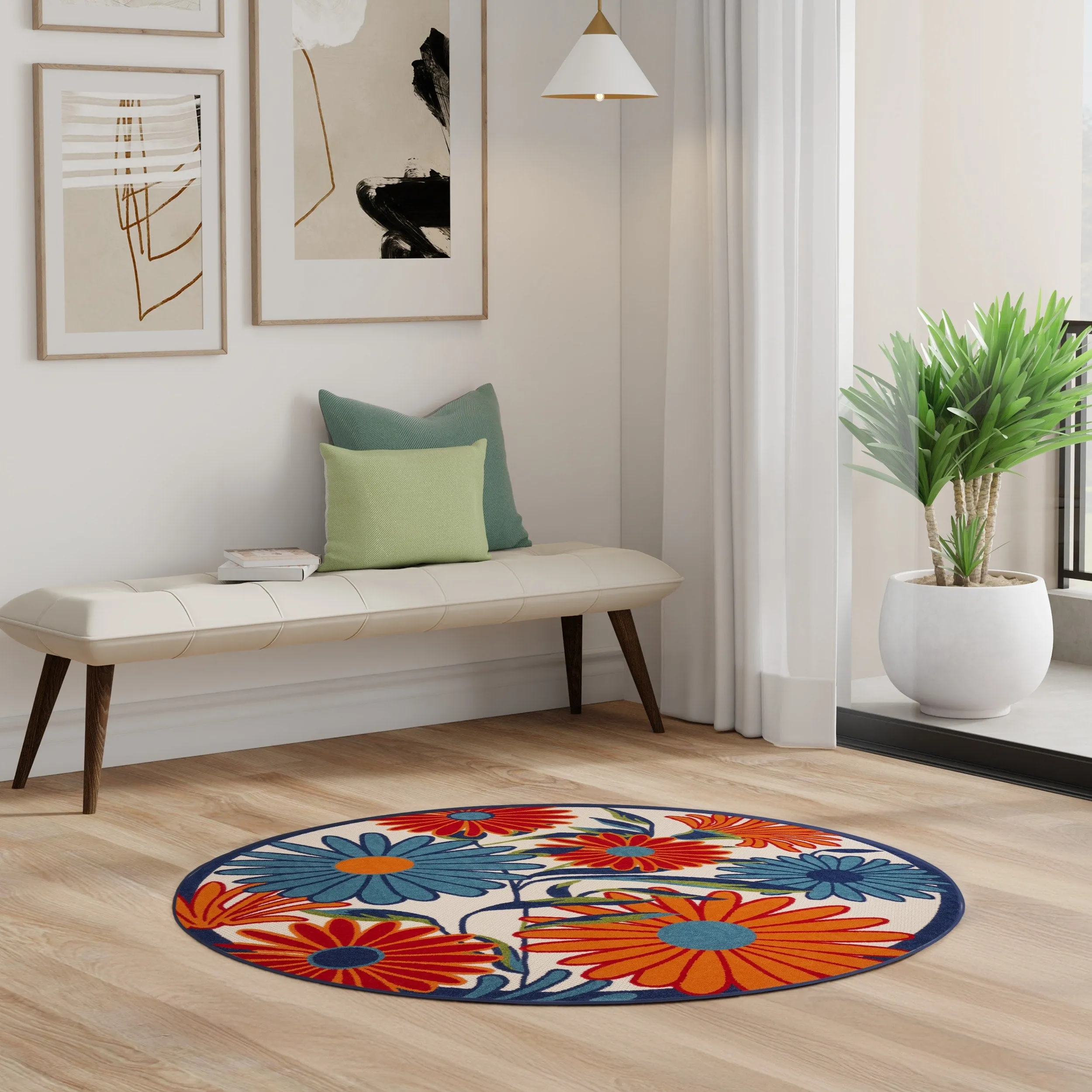 Nourison Alice Indoor/Outdoor Floral Area Rug.