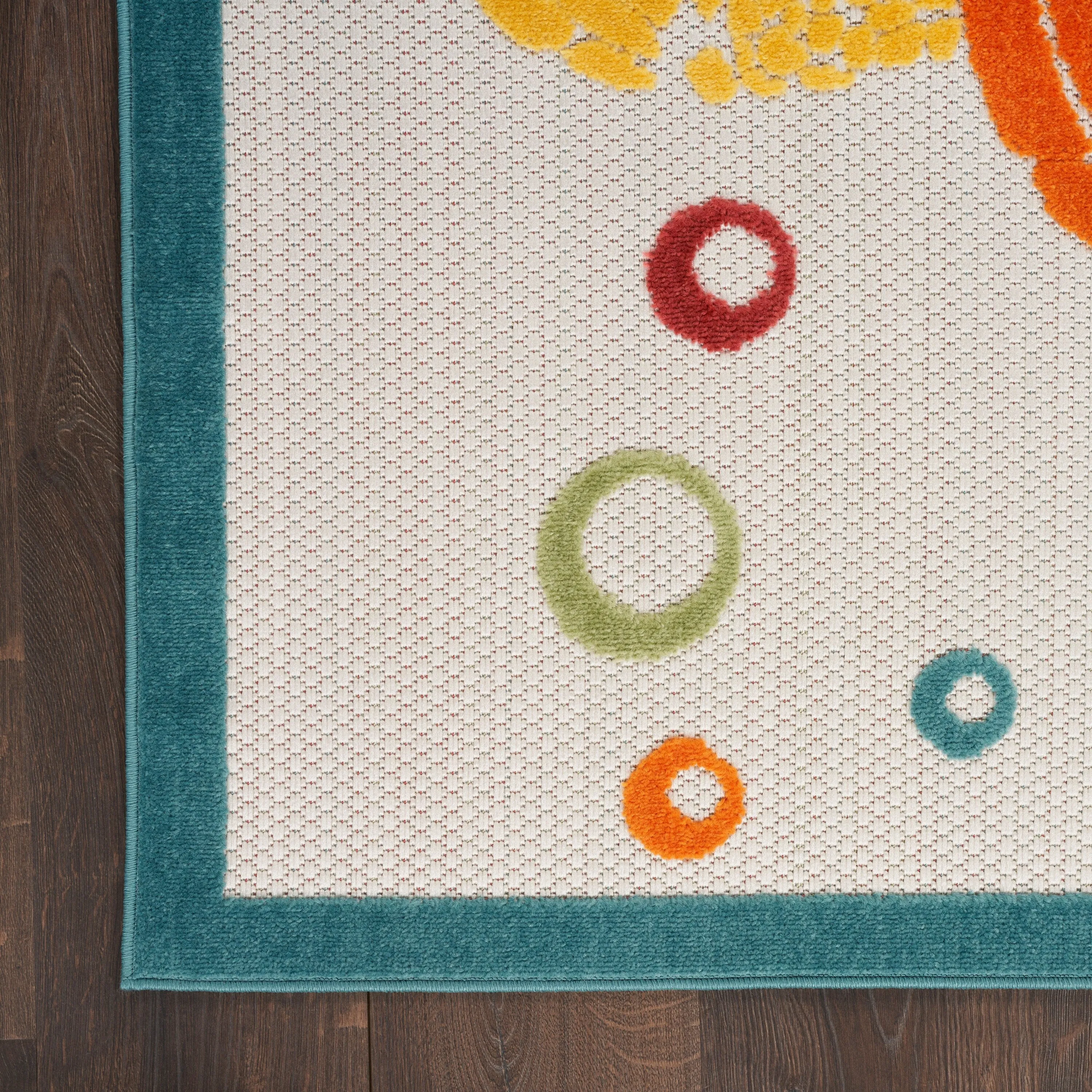 Nourison Aloha Indoor Outdoor Coastal Sea Turtles & Beach Area Rug