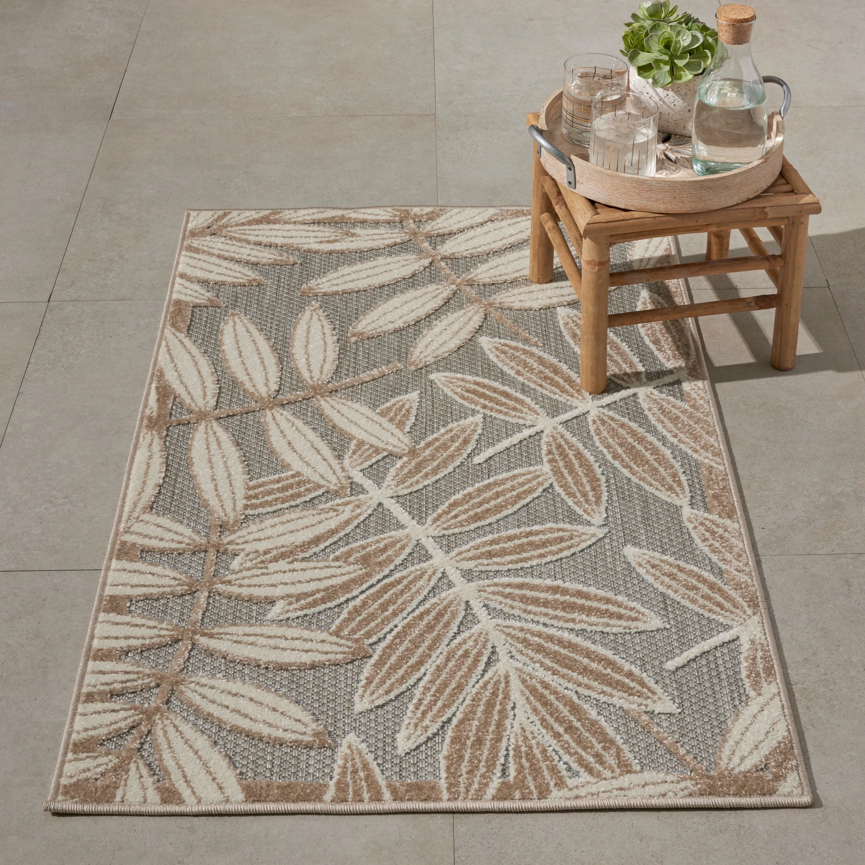 Nourison Aloha Leaf Print Vibrant Indoor/Outdoor Area Rug