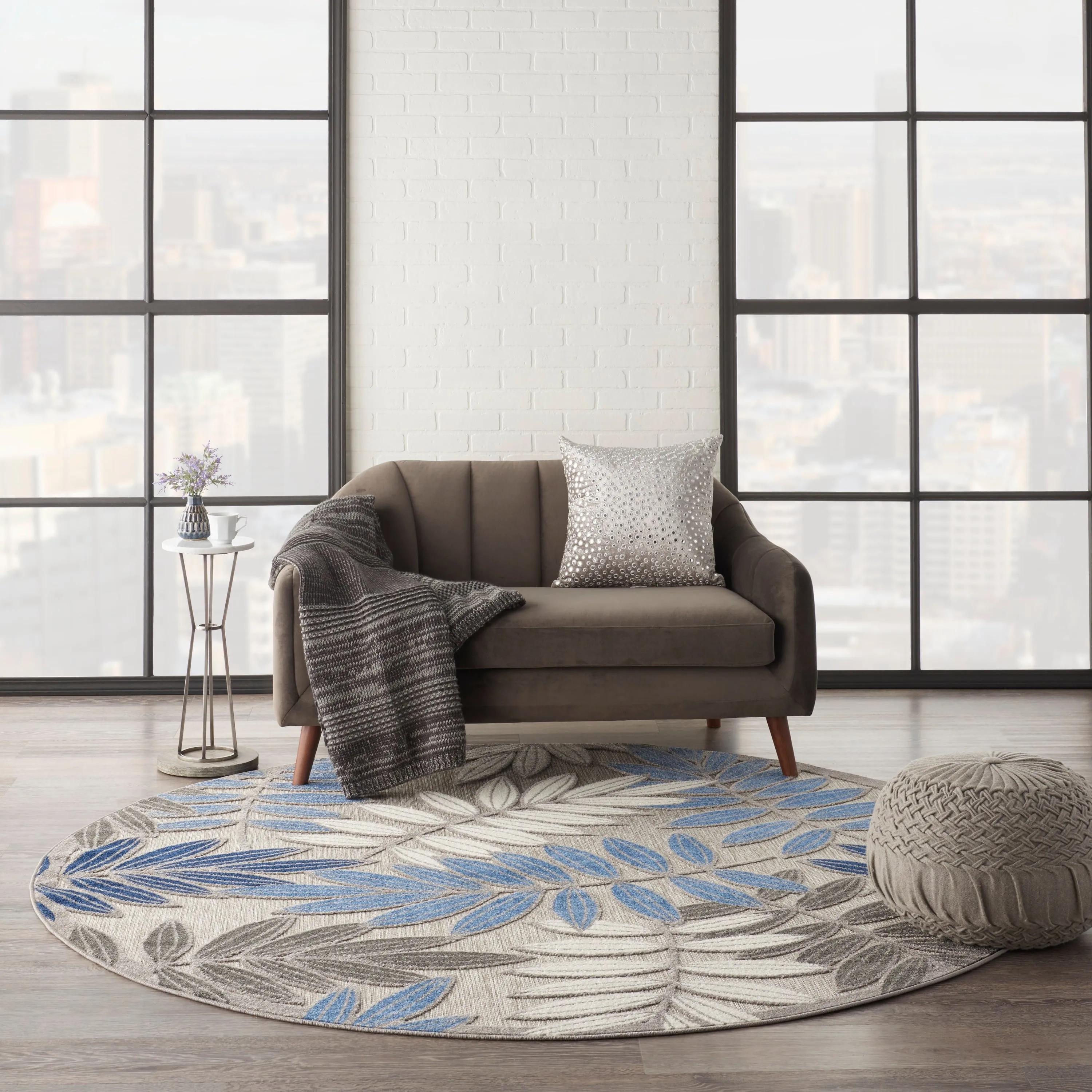 Nourison Aloha Leaf Print Vibrant Indoor/Outdoor Area Rug