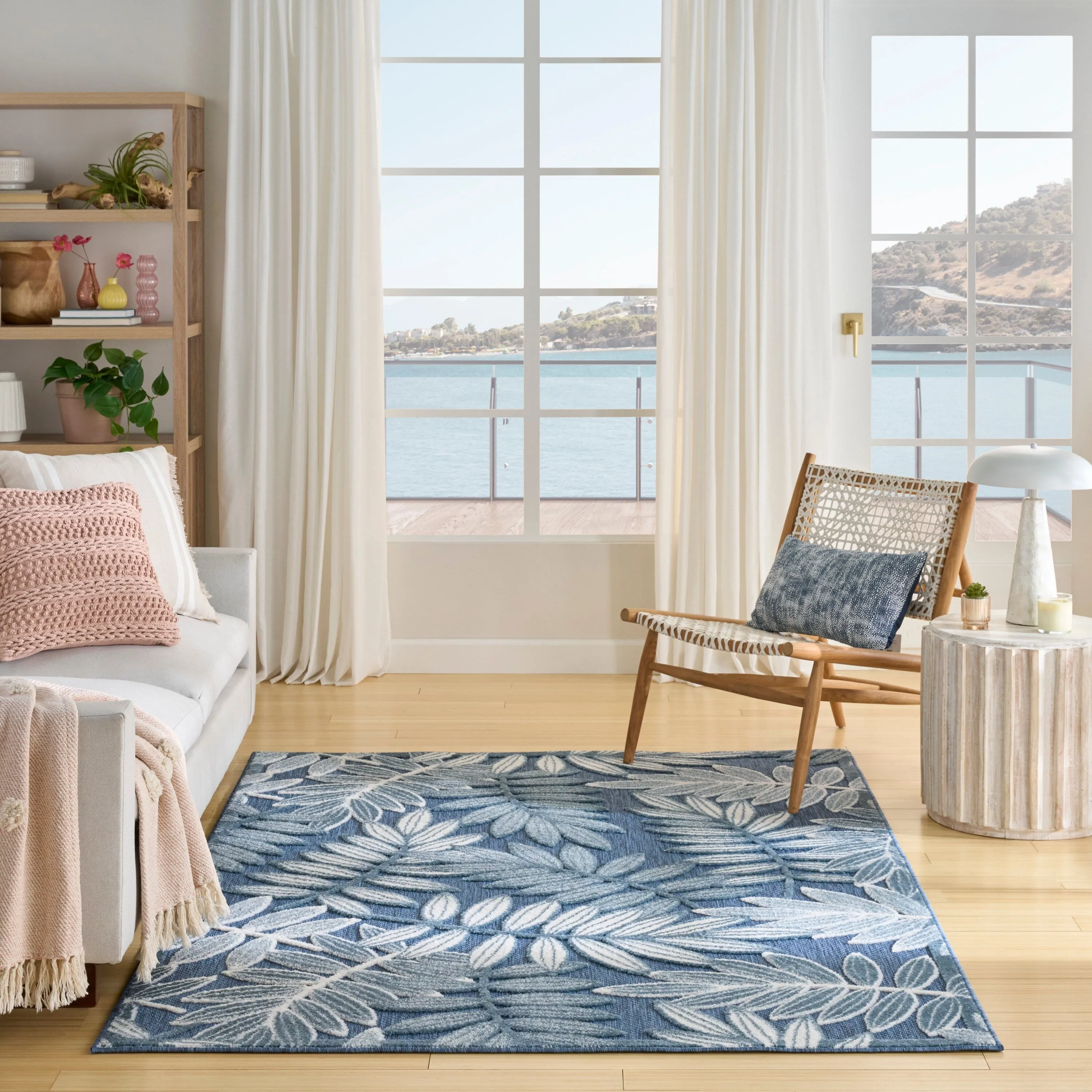Nourison Aloha Leaf Print Vibrant Indoor/Outdoor Area Rug