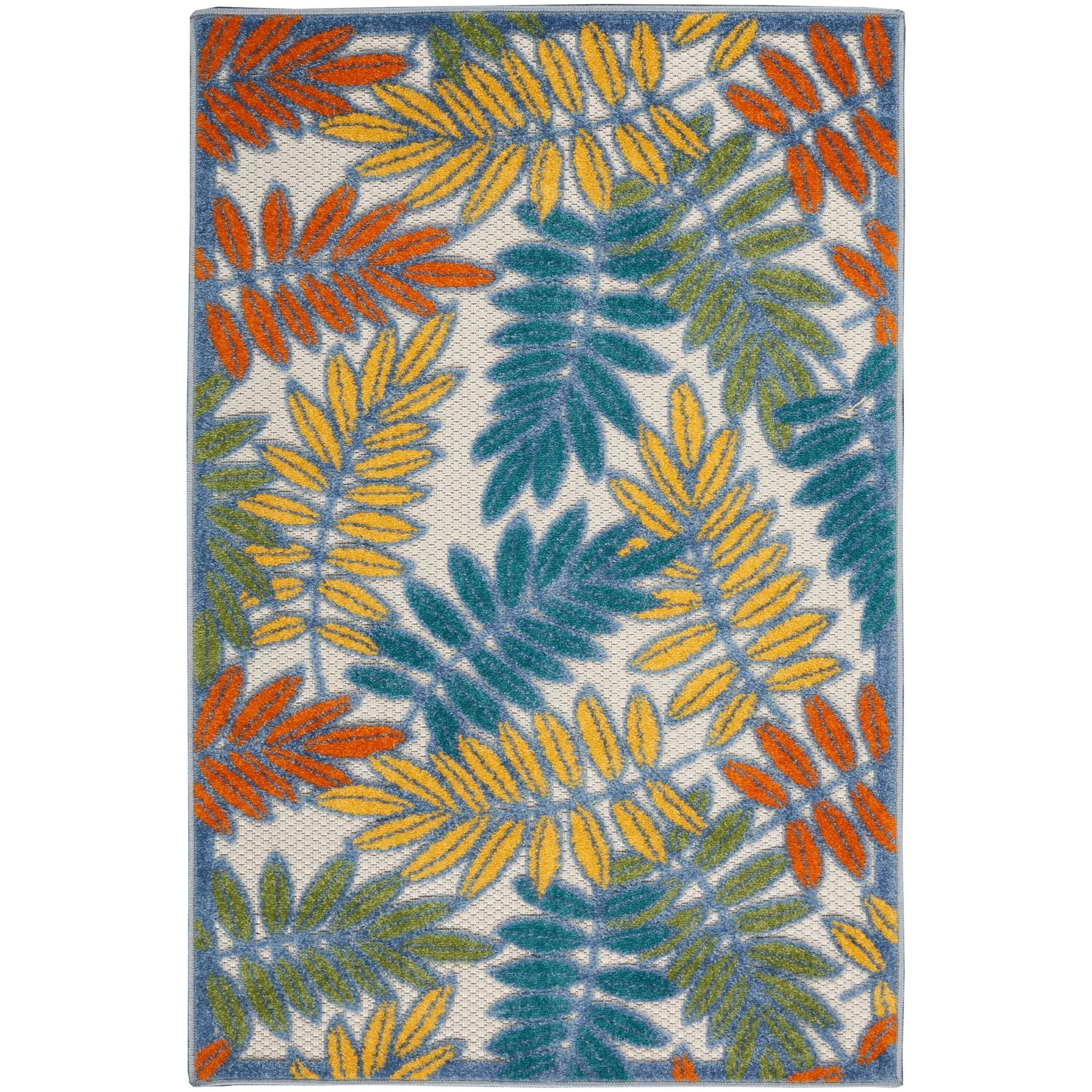 Nourison Aloha Leaf Print Vibrant Indoor/Outdoor Area Rug