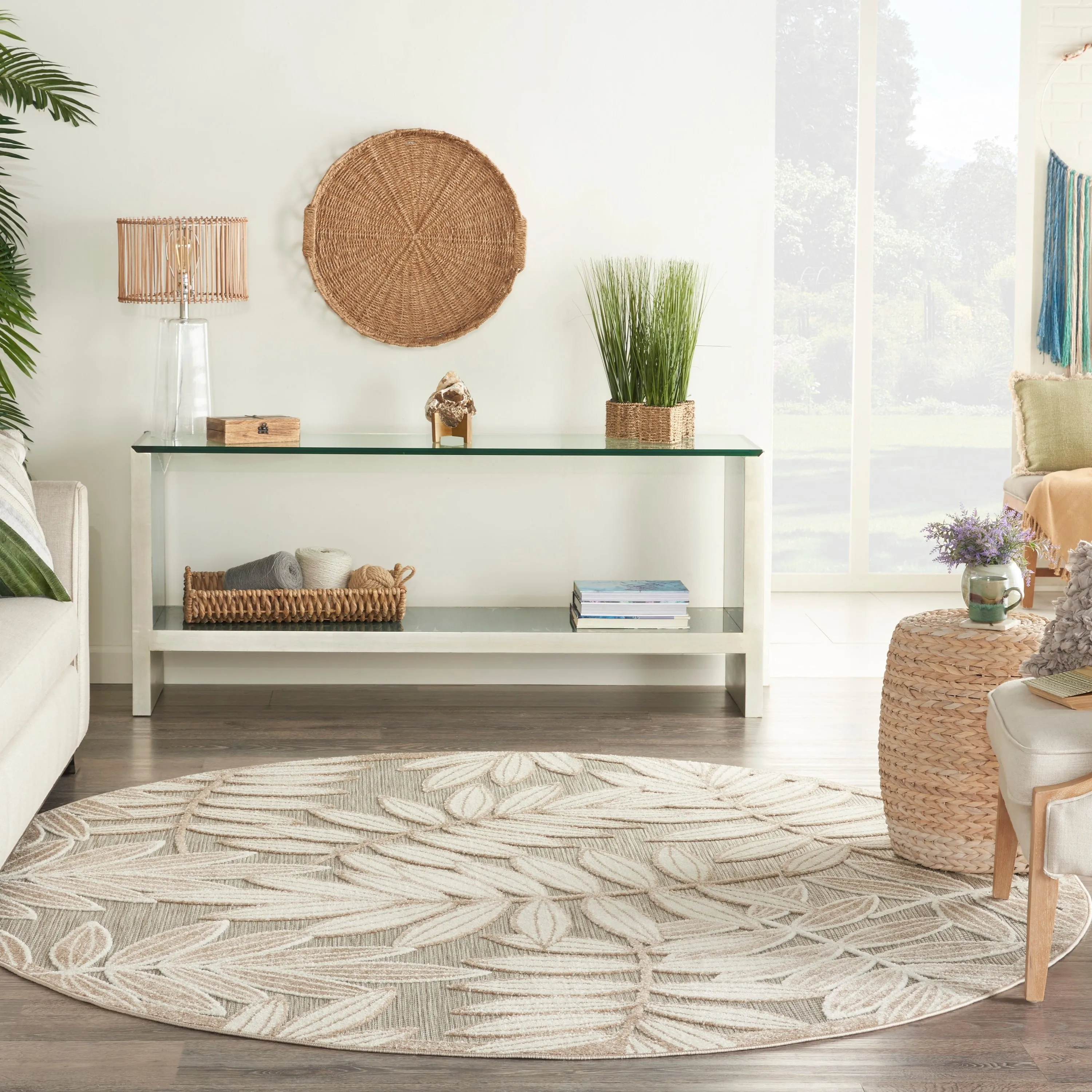 Nourison Aloha Leaf Print Vibrant Indoor/Outdoor Area Rug