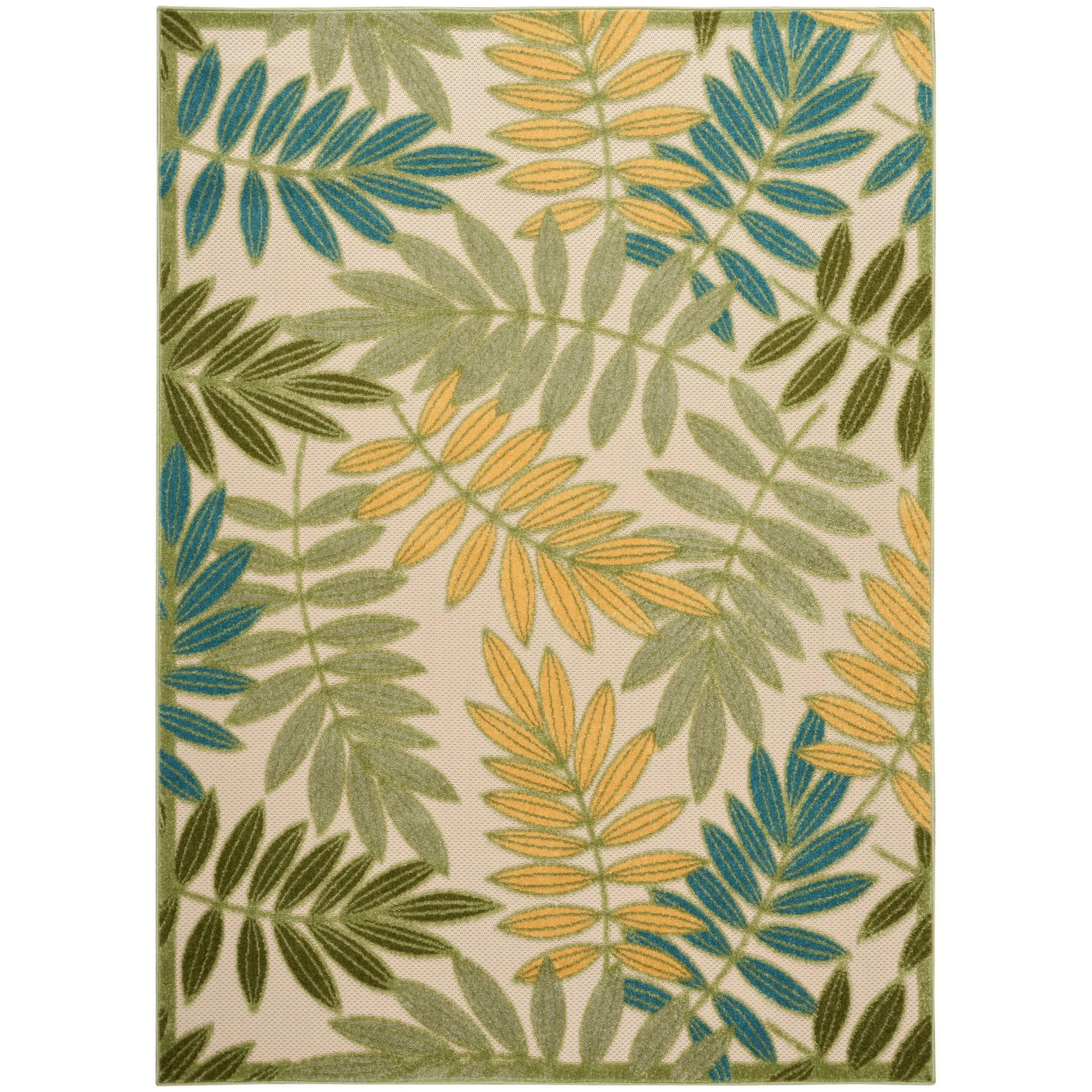 Nourison Aloha Leaf Print Vibrant Indoor/Outdoor Area Rug