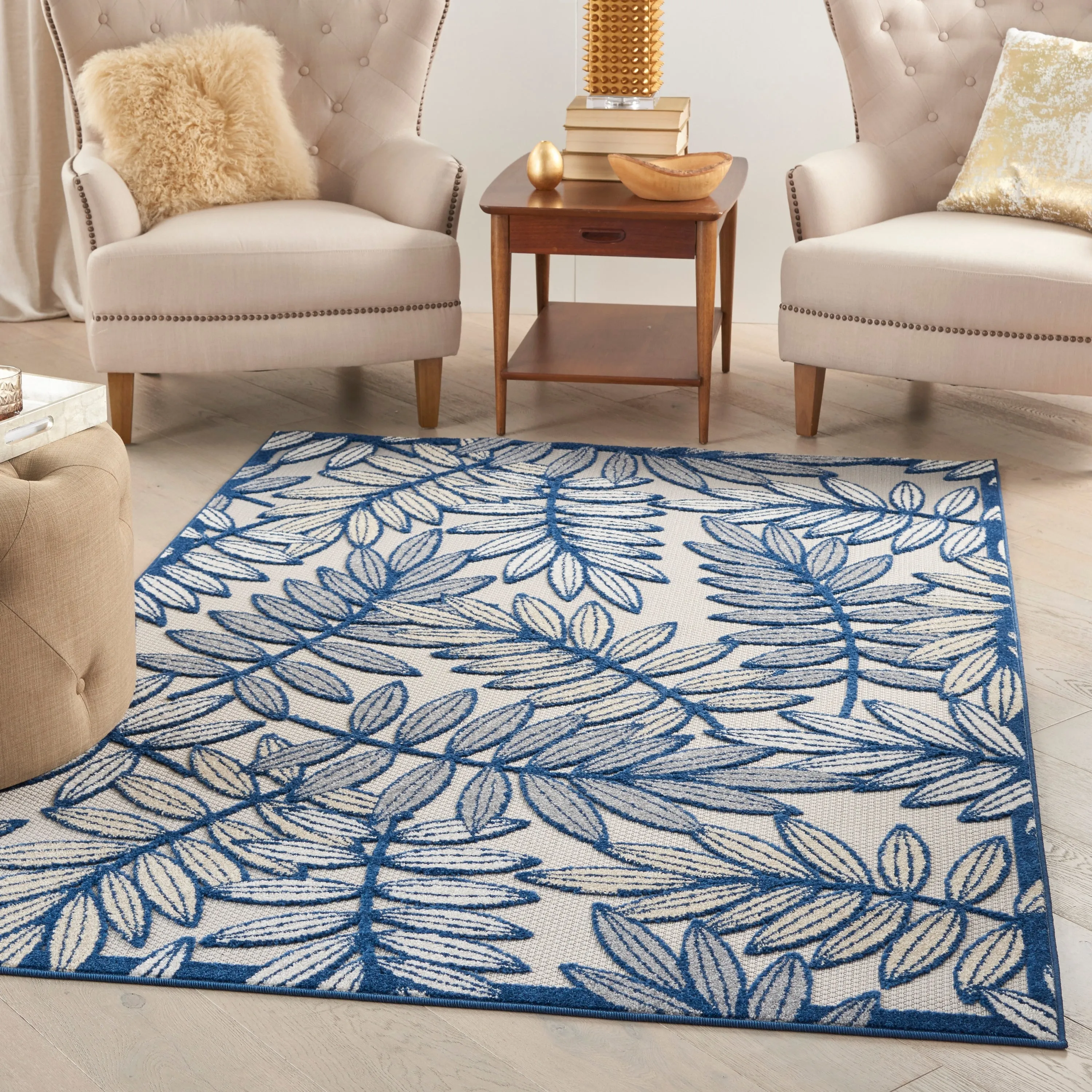 Nourison Aloha Leaf Print Vibrant Indoor/Outdoor Area Rug