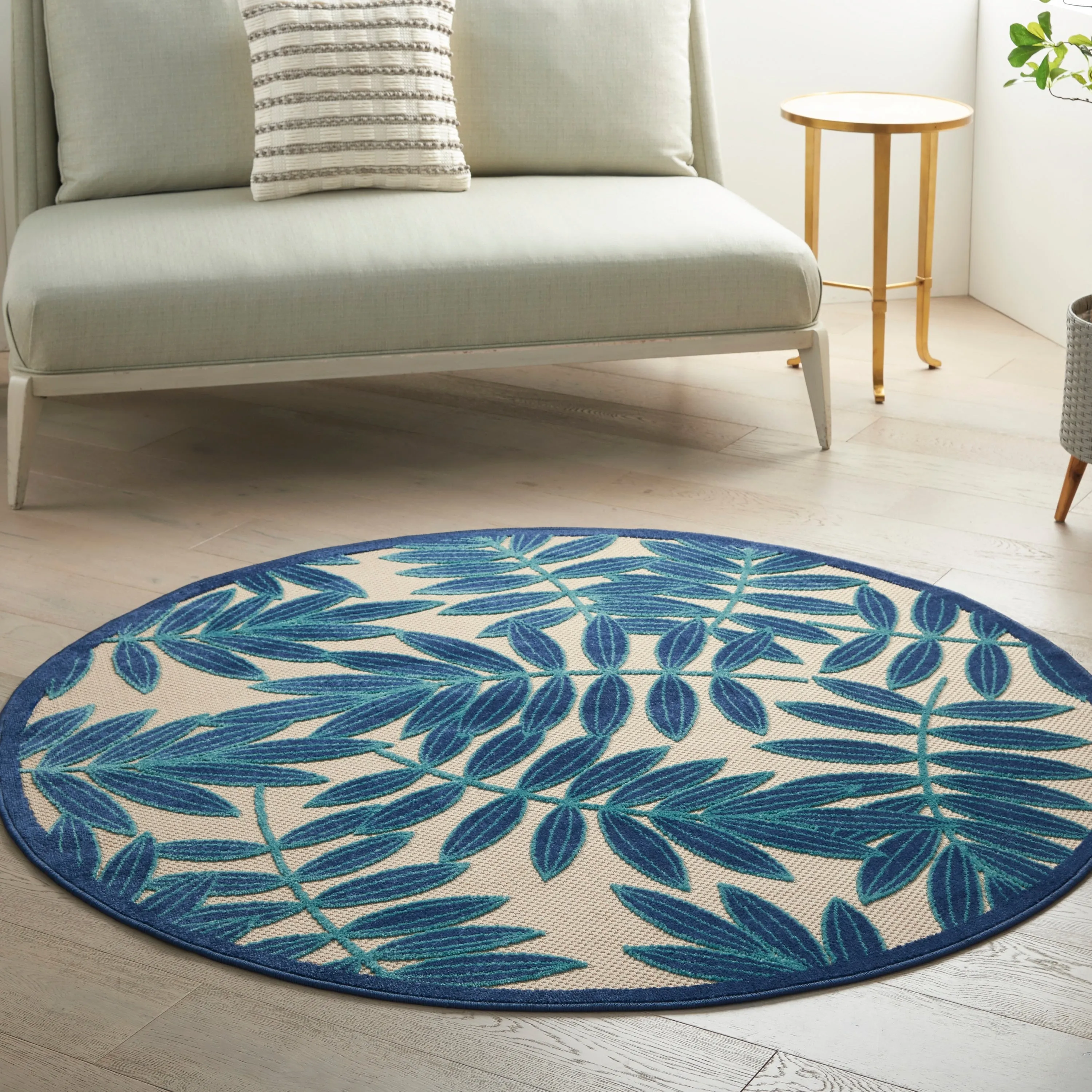 Nourison Aloha Leaf Print Vibrant Indoor/Outdoor Area Rug