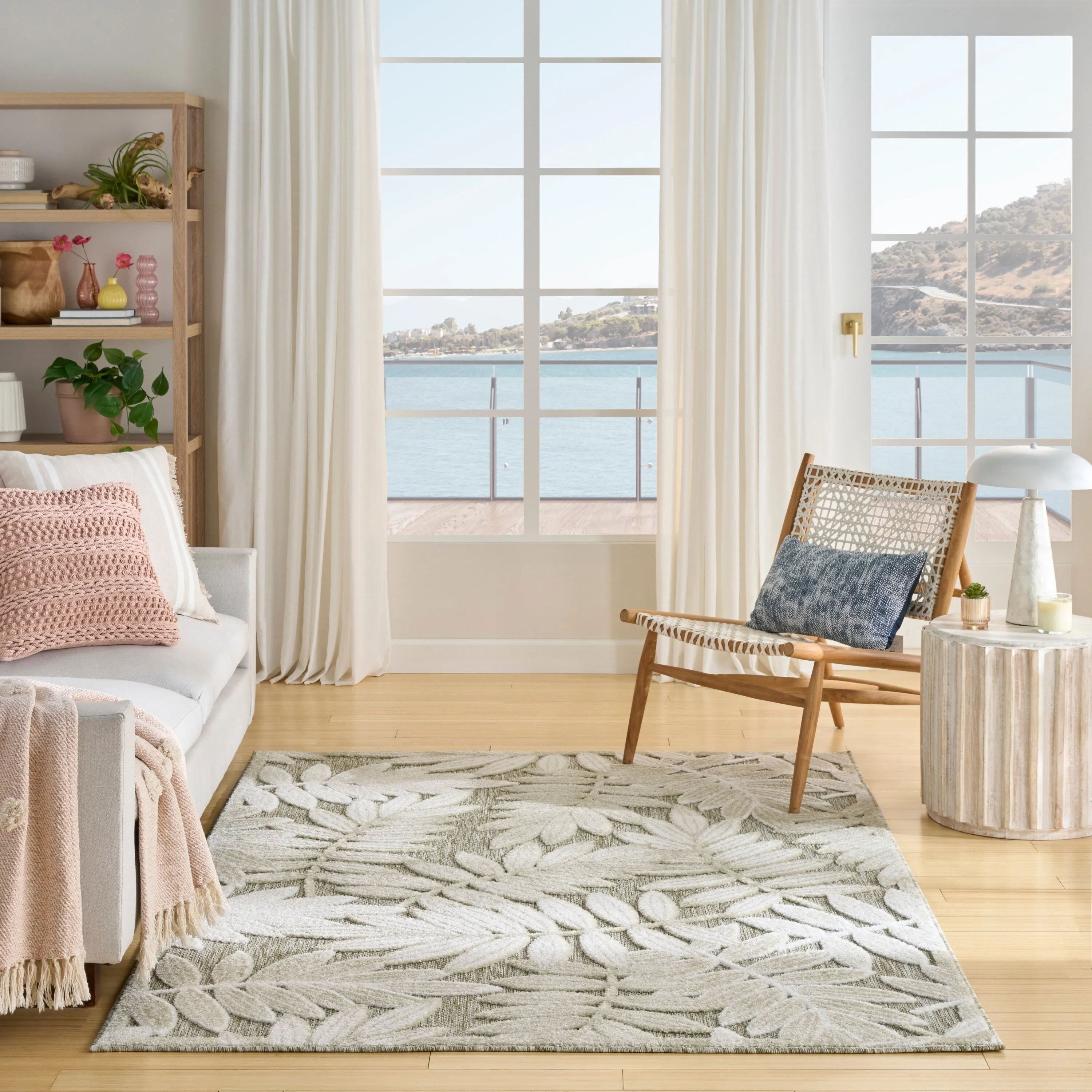 Nourison Aloha Leaf Print Vibrant Indoor/Outdoor Area Rug