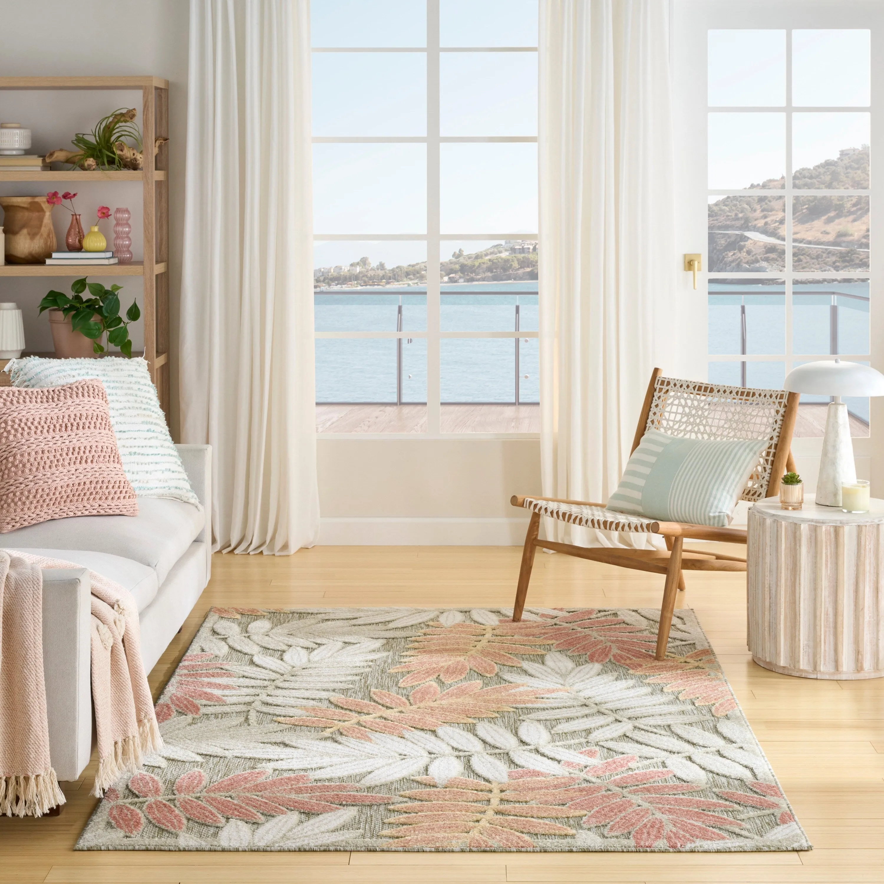 Nourison Aloha Leaf Print Vibrant Indoor/Outdoor Area Rug