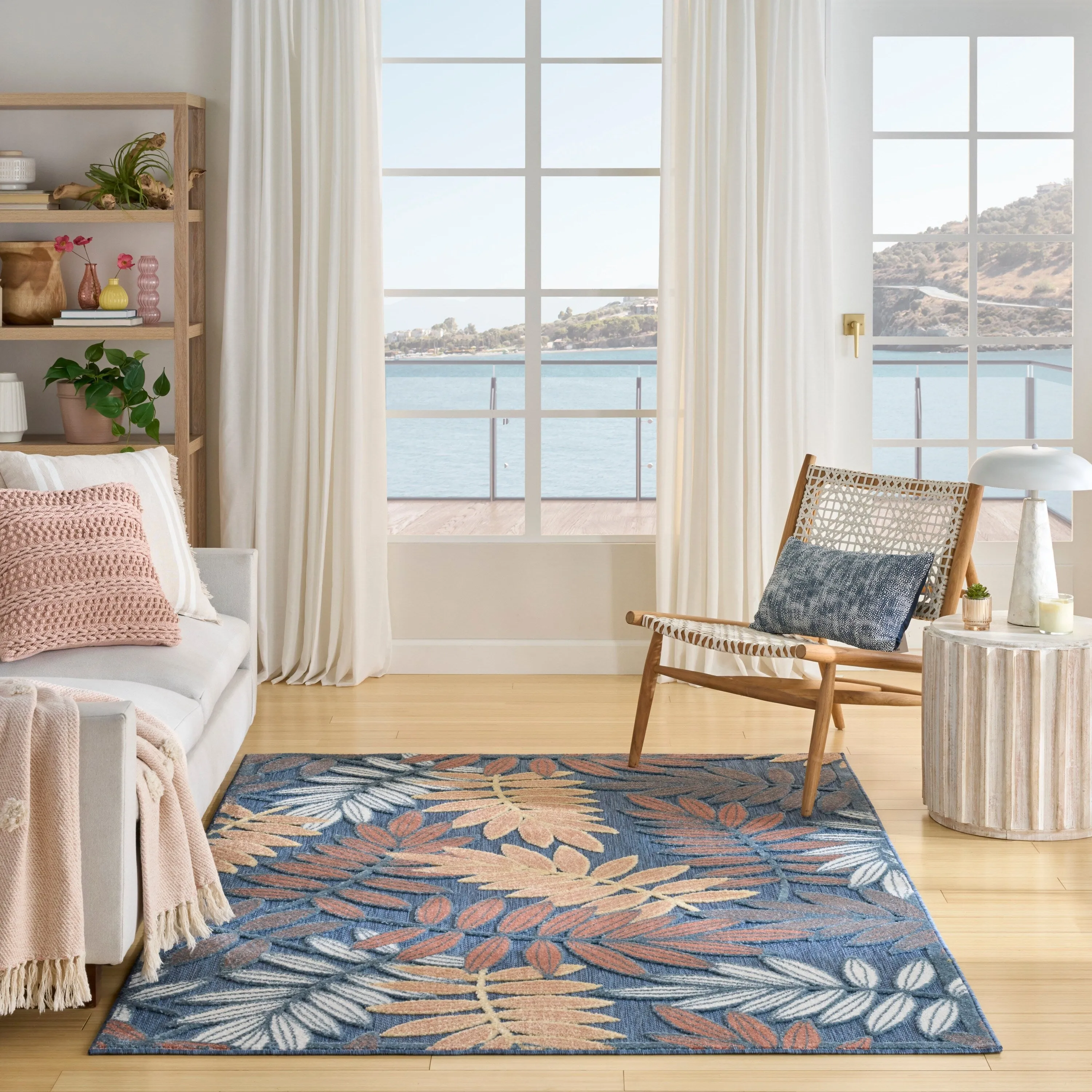 Nourison Aloha Leaf Print Vibrant Indoor/Outdoor Area Rug