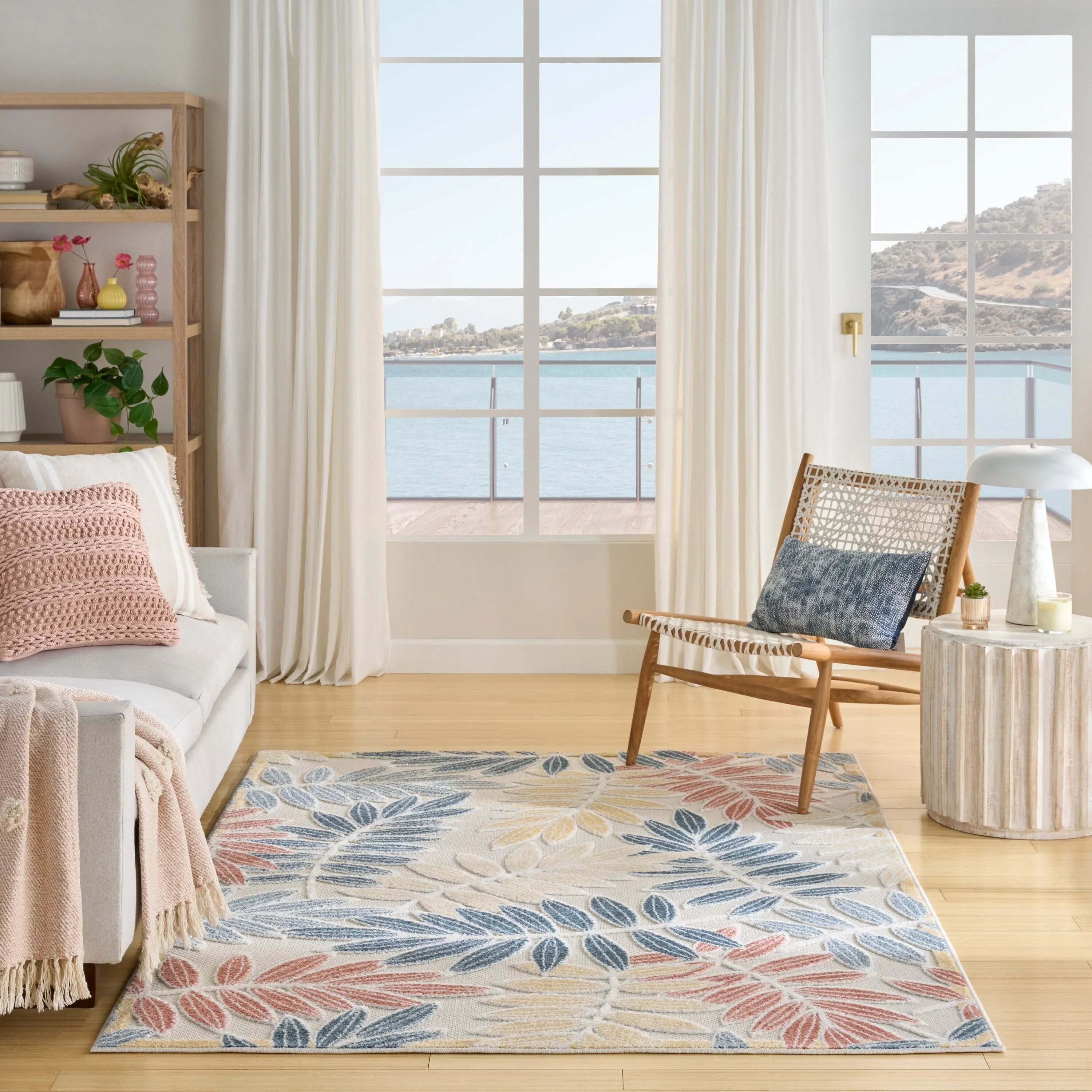 Nourison Aloha Leaf Print Vibrant Indoor/Outdoor Area Rug