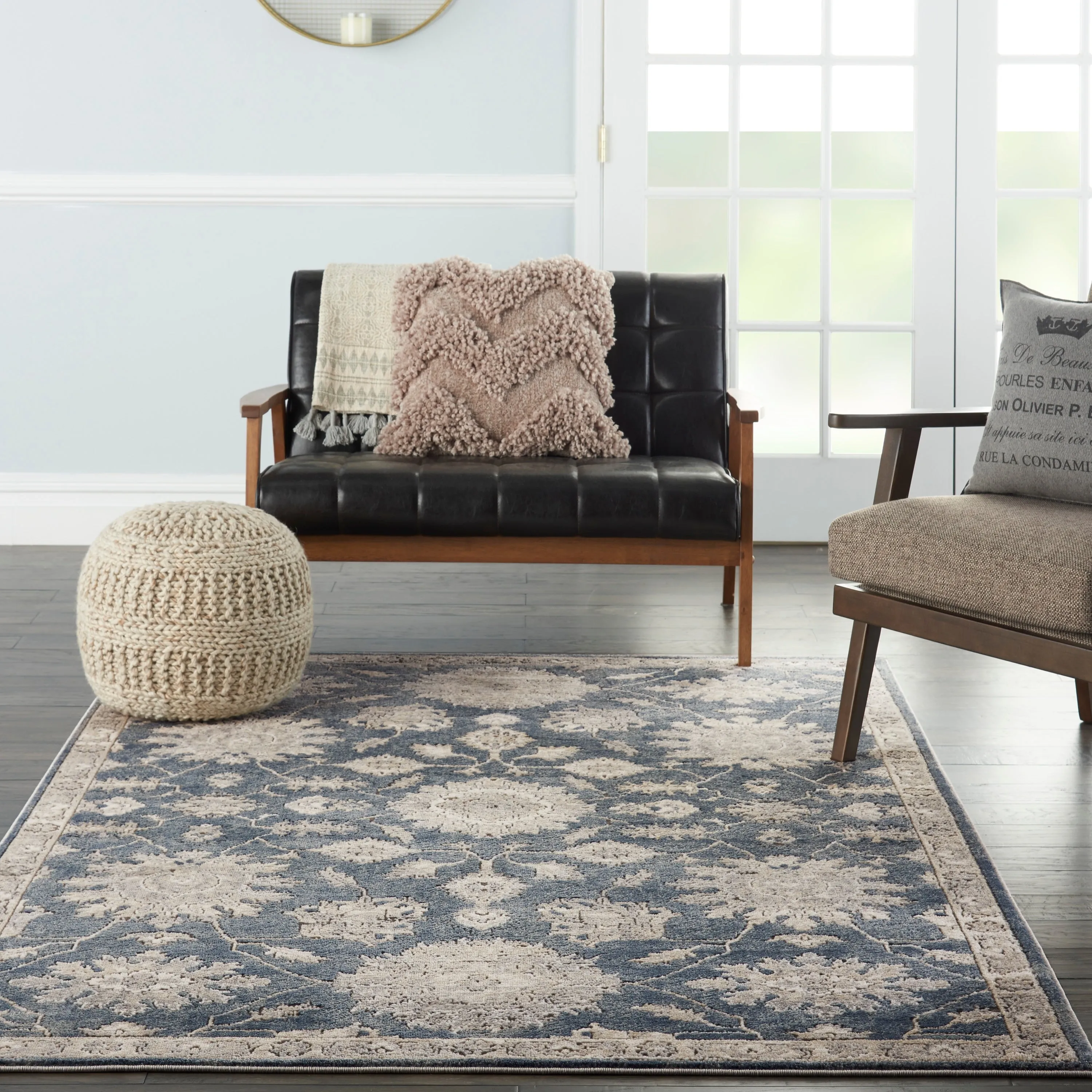 Nourison Concerto Classic Persian Medallion Blue Beige Area Rug