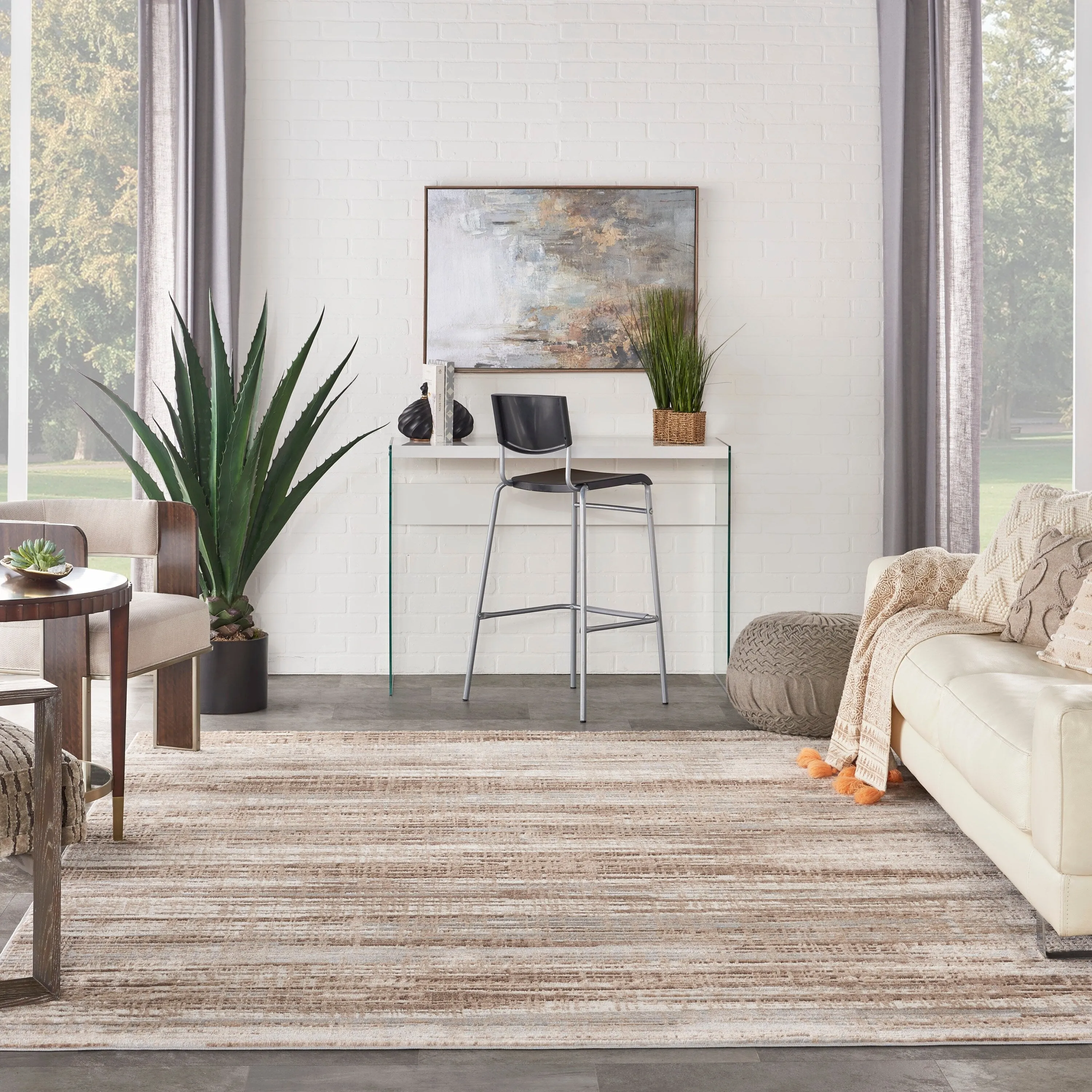 Nourison Elation Modern Abstract Stripe Area Rug