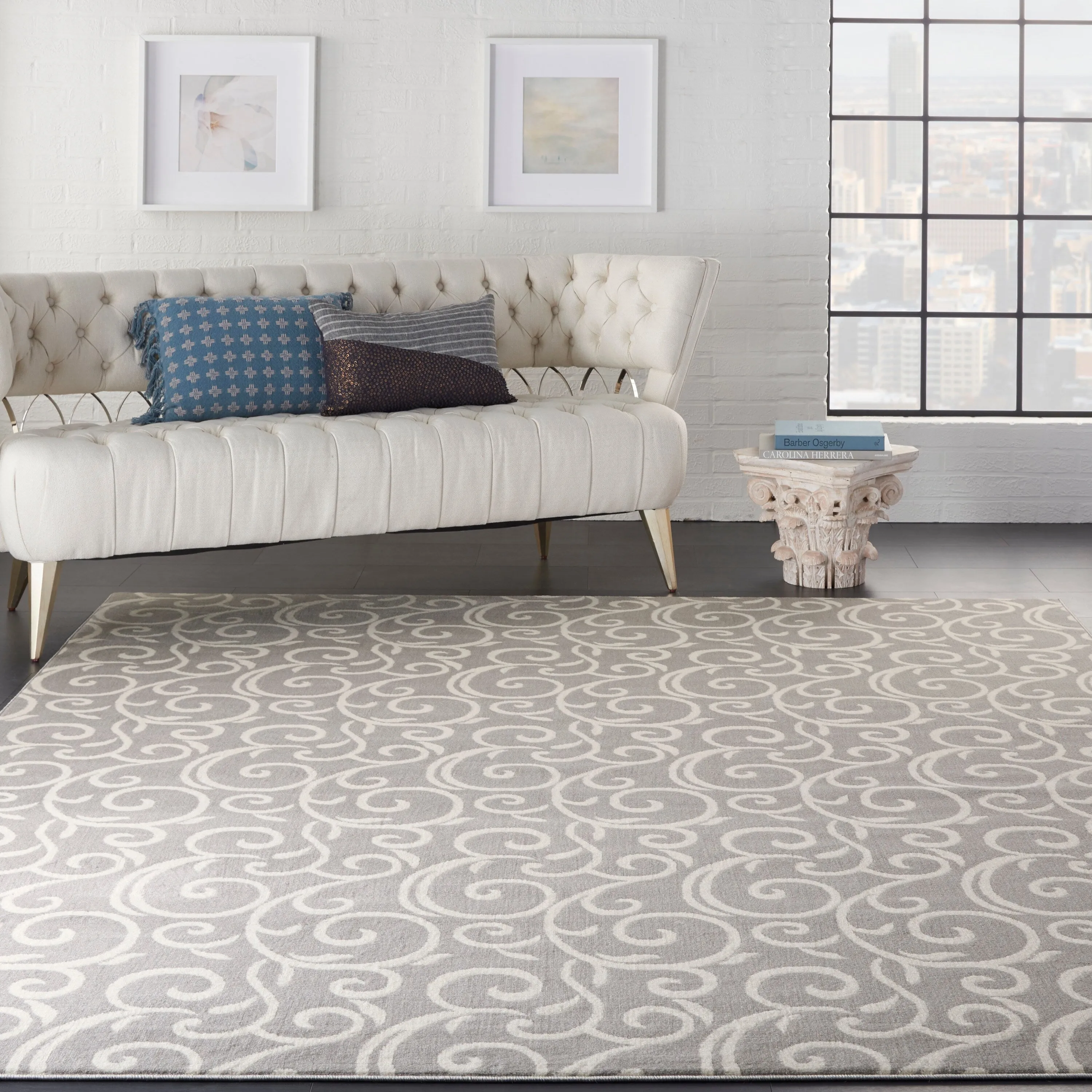 Nourison Grafix Farmhouse Country Scroll Transitional Area Rug