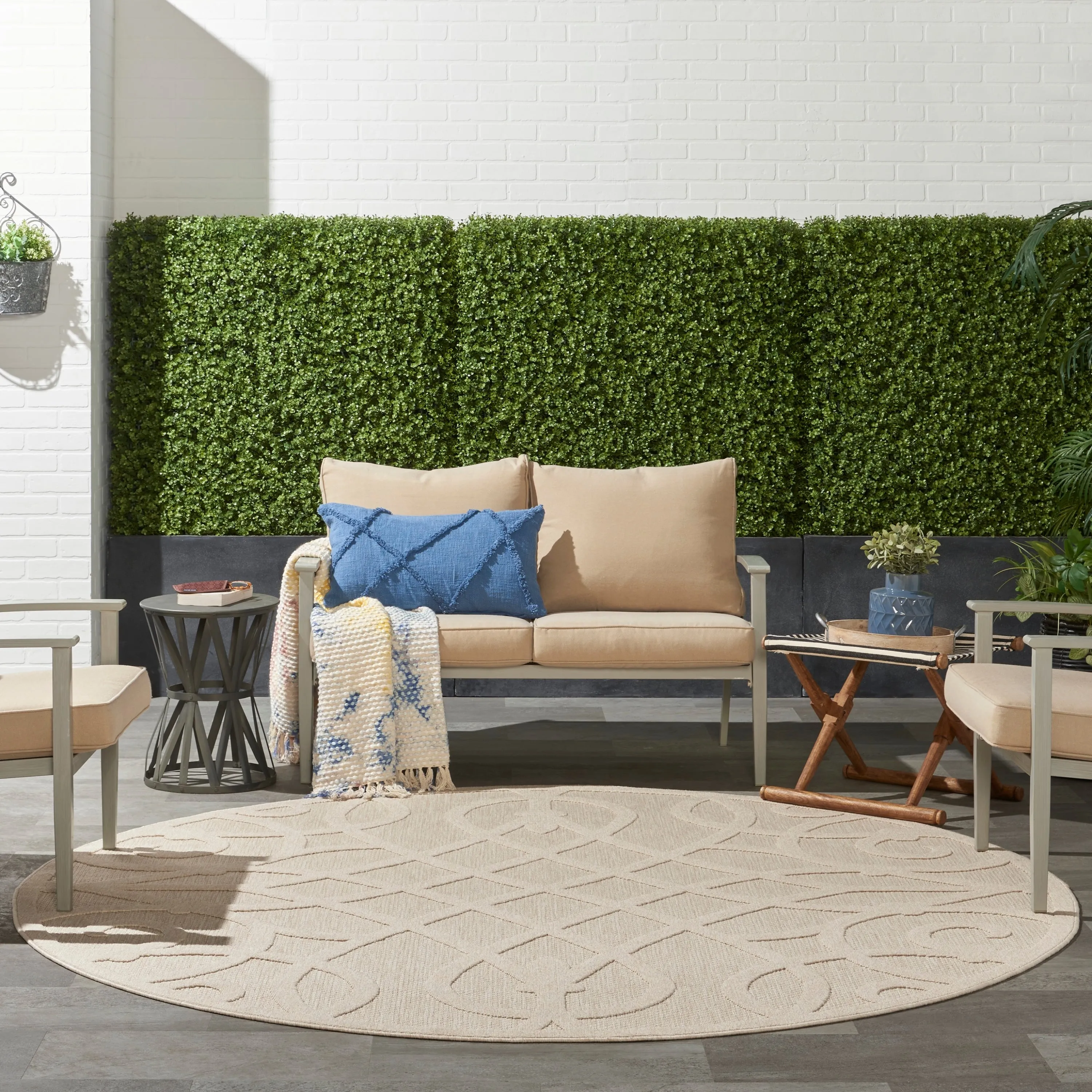 Nourison Palamos Geometric Scroll Indoor Outdoor Area Rug