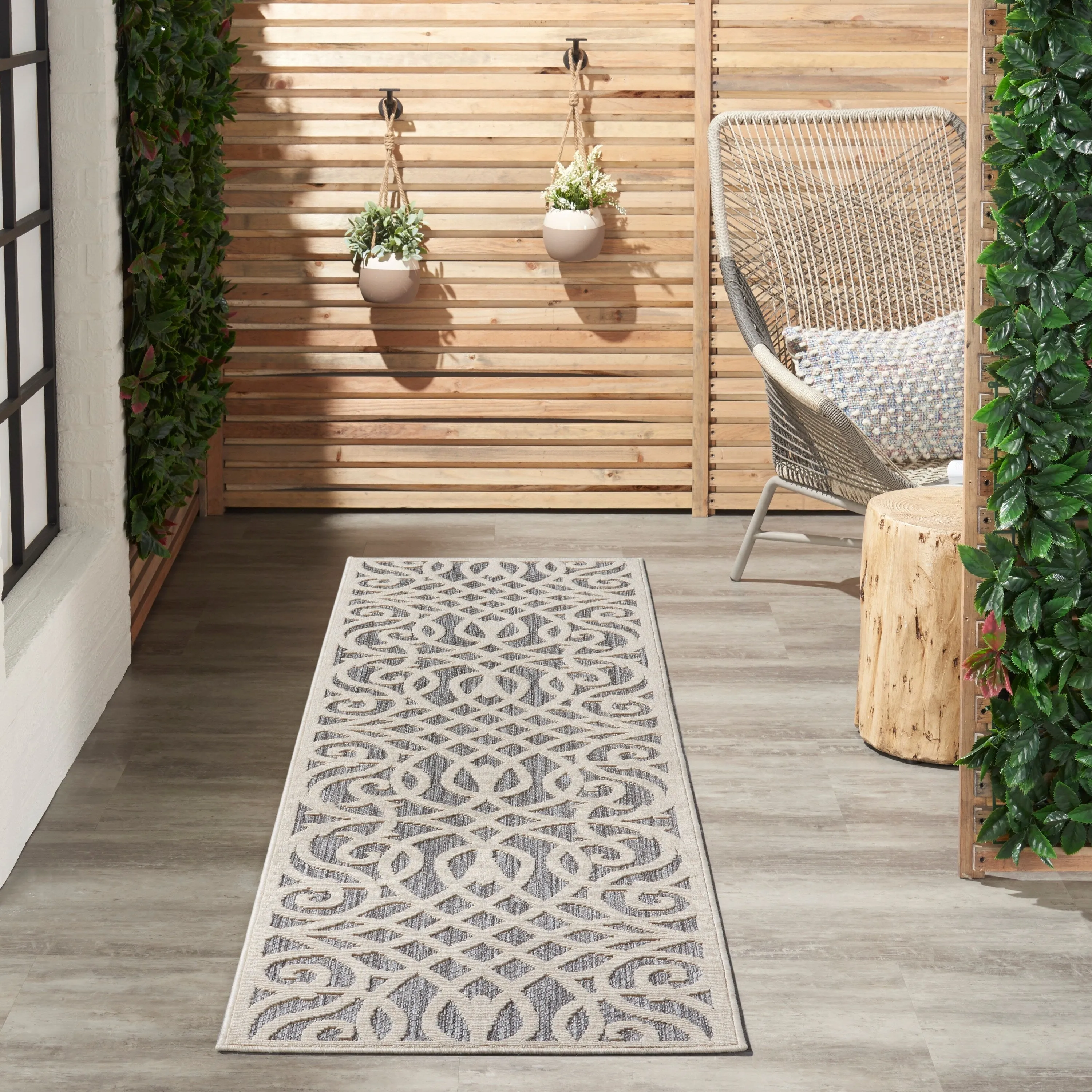 Nourison Palamos Geometric Scroll Indoor Outdoor Area Rug