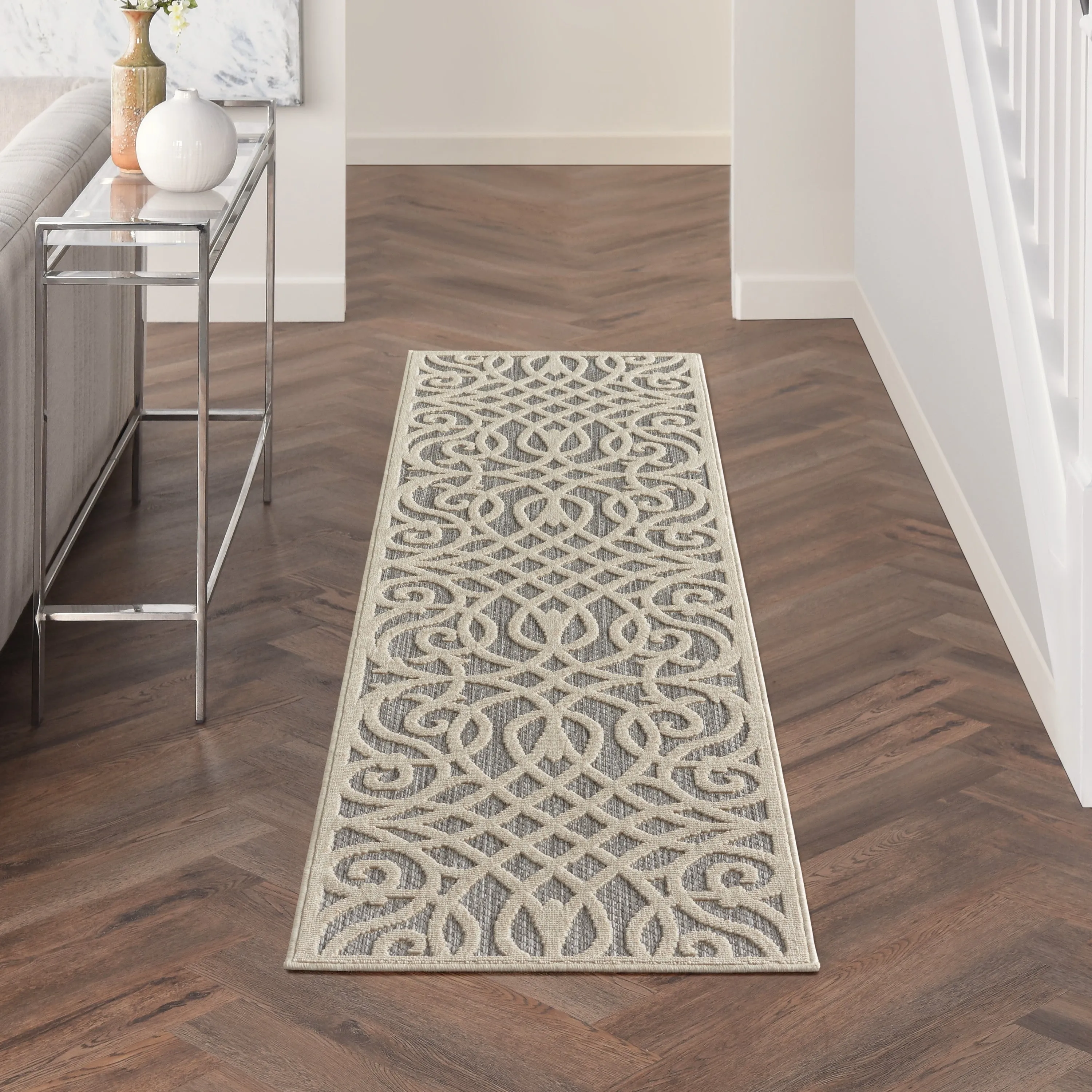 Nourison Palamos Geometric Scroll Indoor Outdoor Area Rug