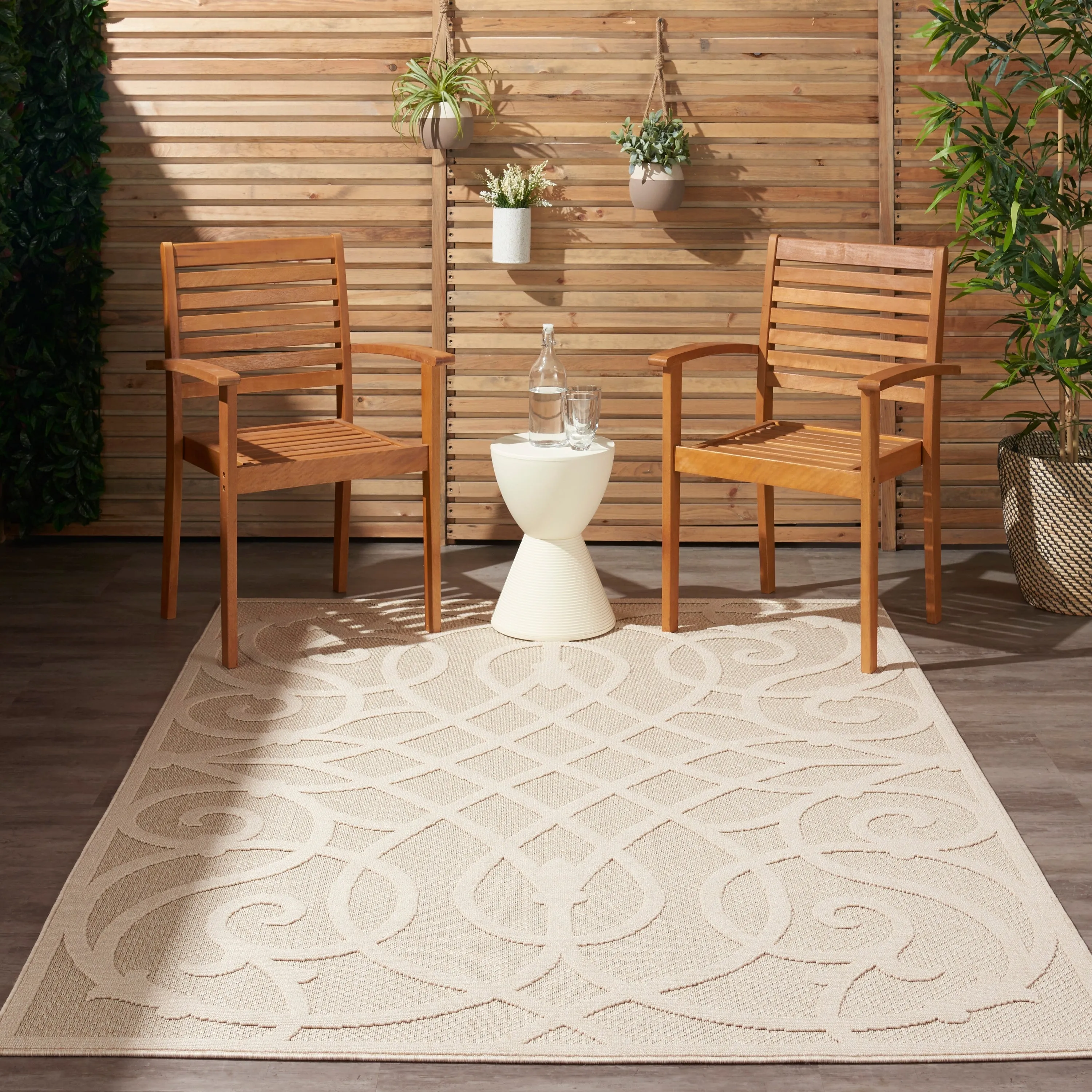 Nourison Palamos Geometric Scroll Indoor Outdoor Area Rug