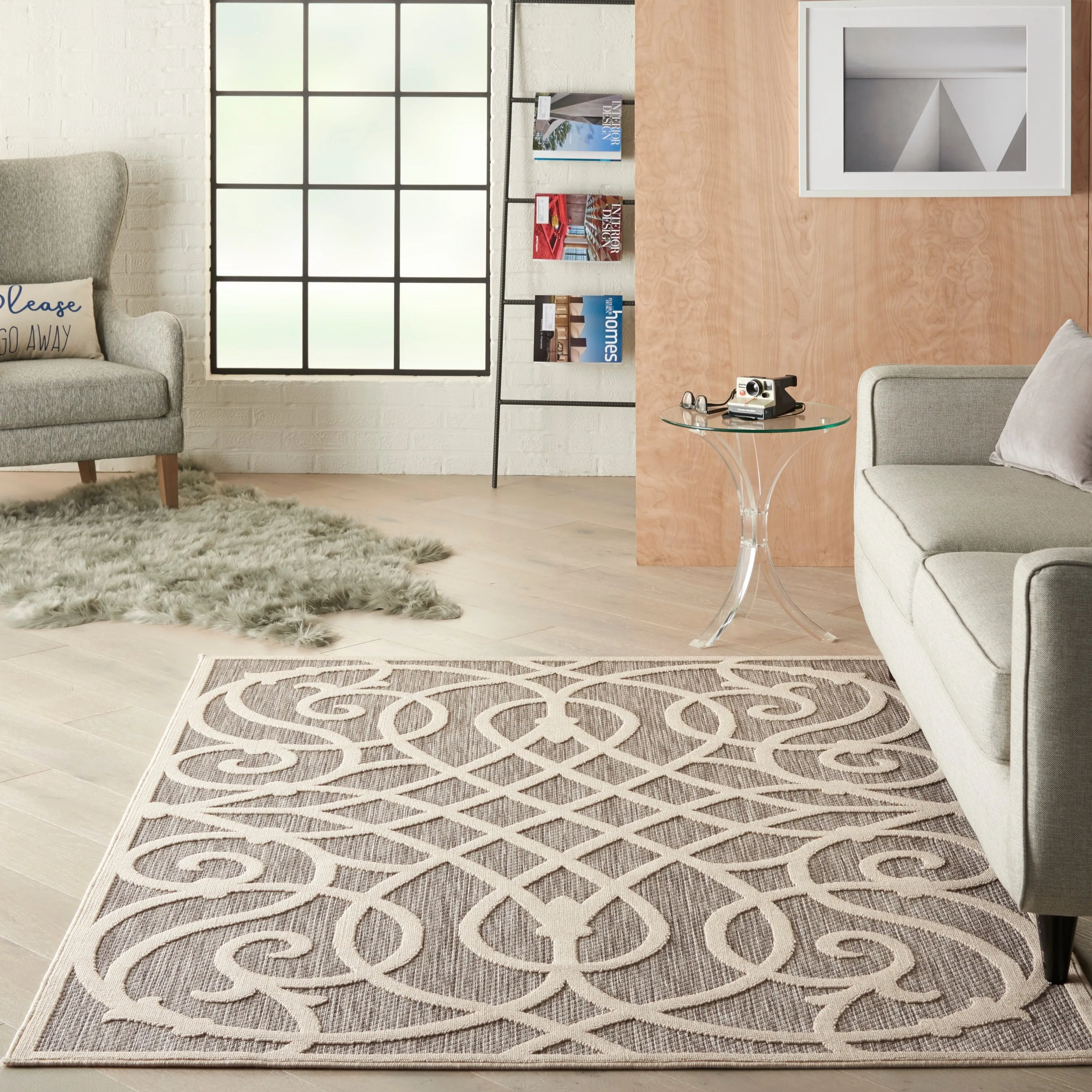 Nourison Palamos Geometric Scroll Indoor Outdoor Area Rug