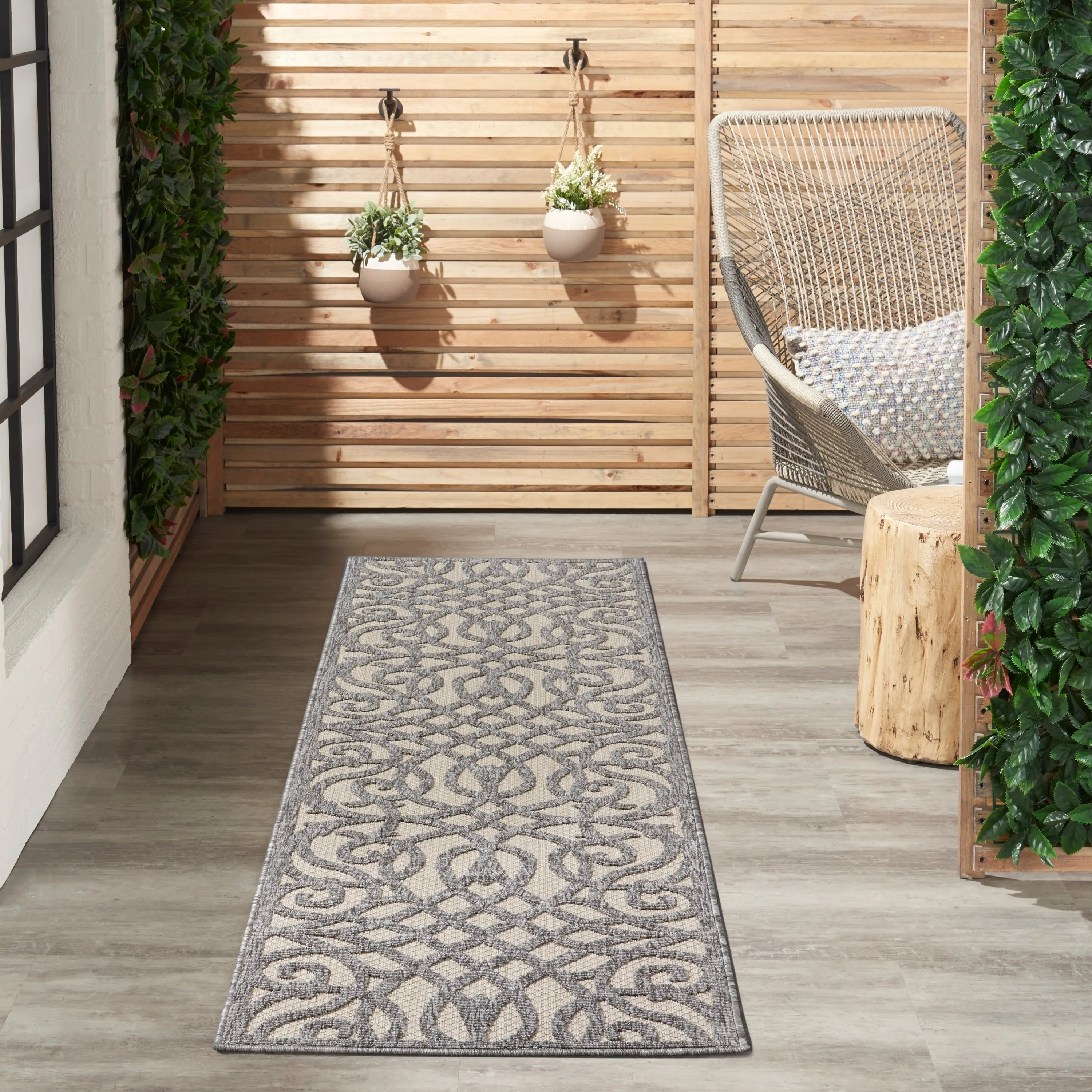 Nourison Palamos Geometric Scroll Indoor Outdoor Area Rug