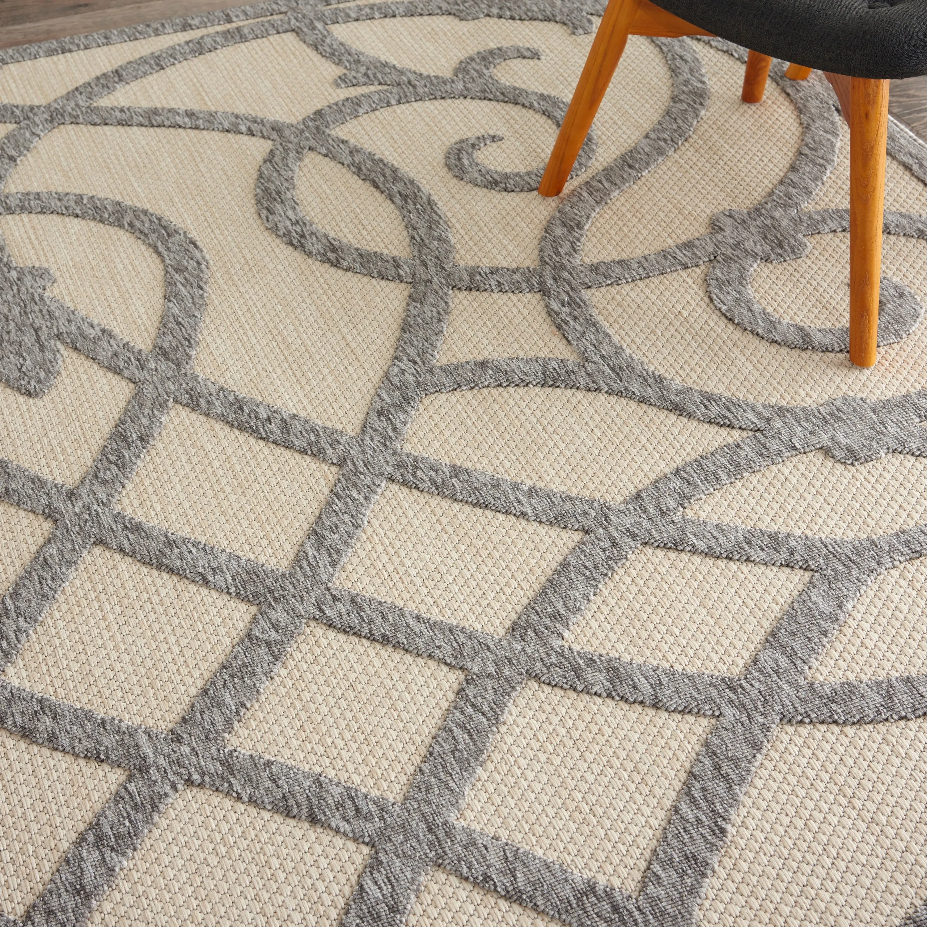 Nourison Palamos Geometric Scroll Indoor Outdoor Area Rug