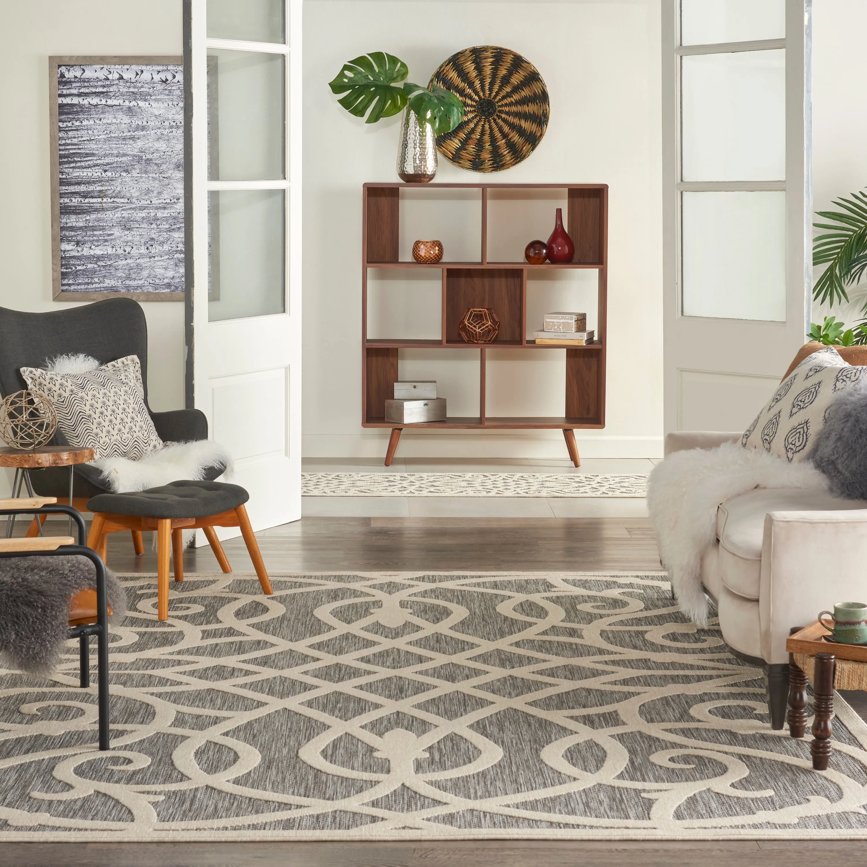 Nourison Palamos Geometric Scroll Indoor Outdoor Area Rug