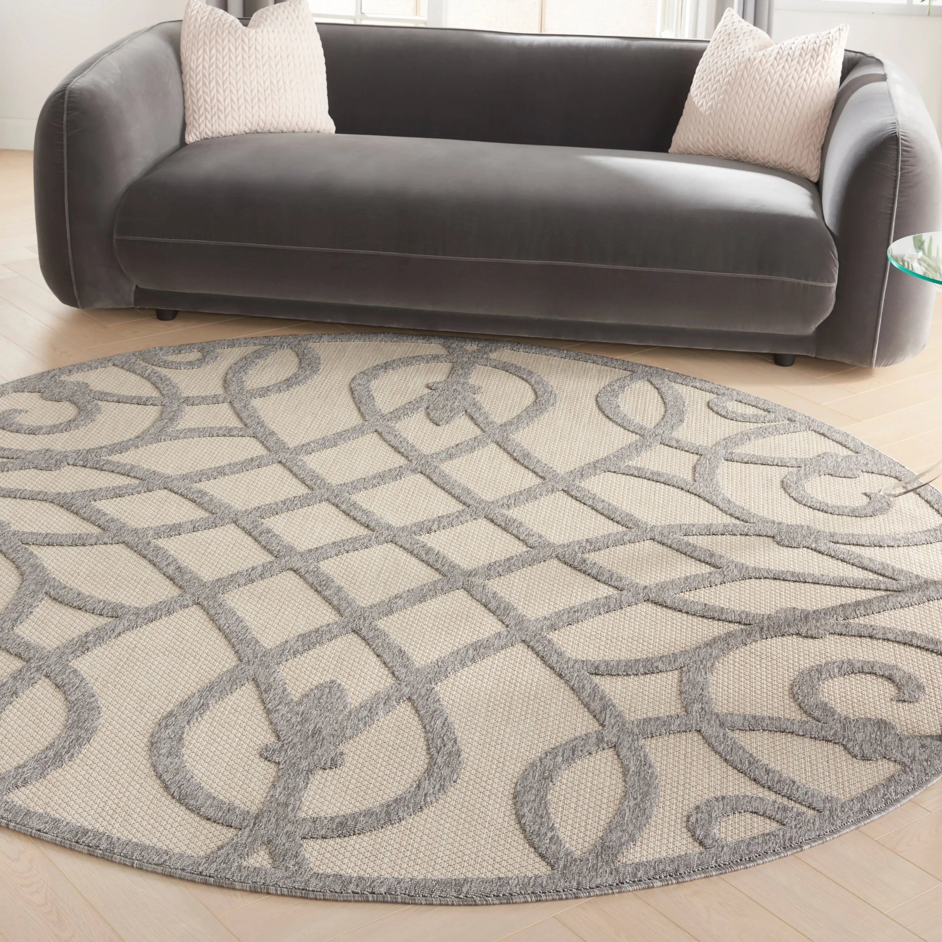 Nourison Palamos Geometric Scroll Indoor Outdoor Area Rug