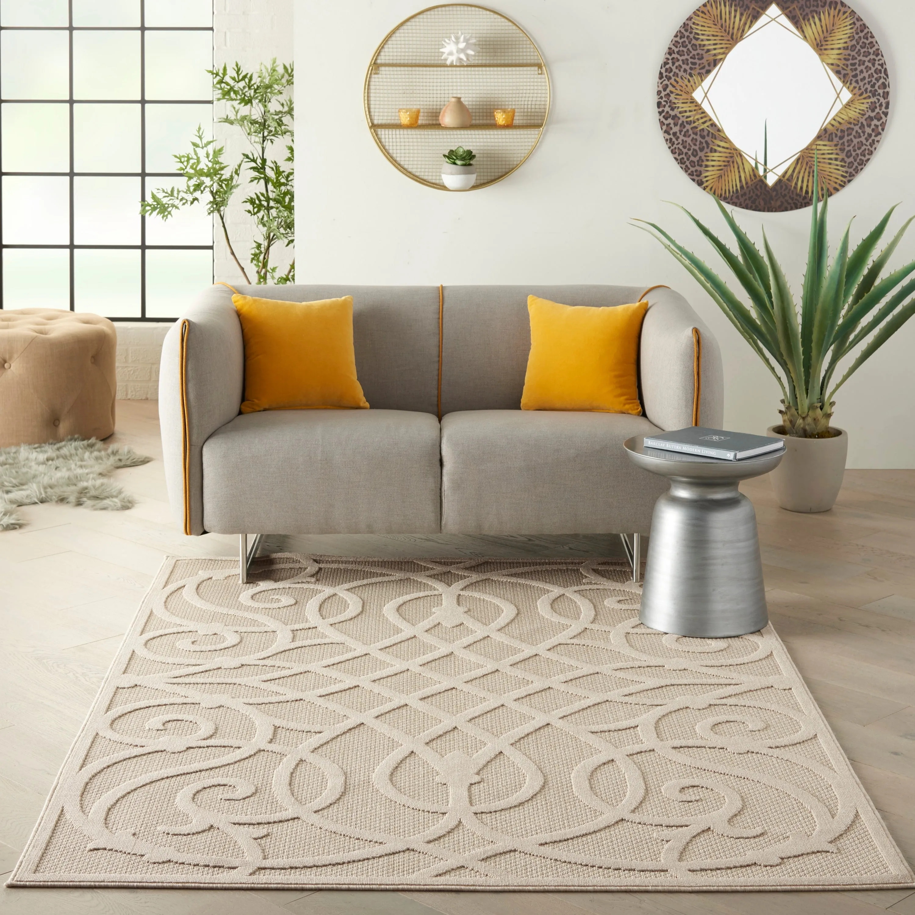 Nourison Palamos Geometric Scroll Indoor Outdoor Area Rug